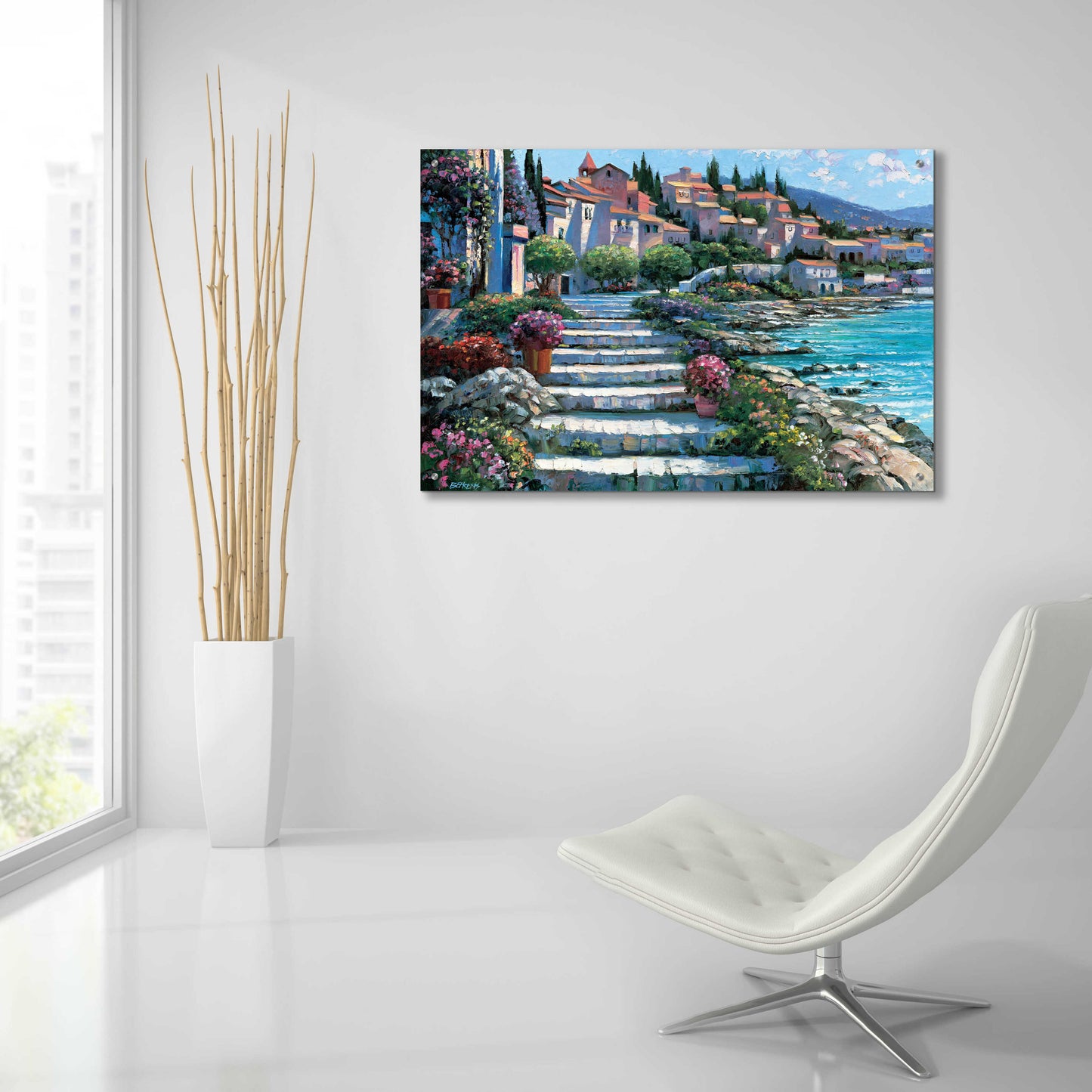 Epic Art 'Steps of St. Tropez' by Howard Behrens Acrylic Glass Wall Art,36x24