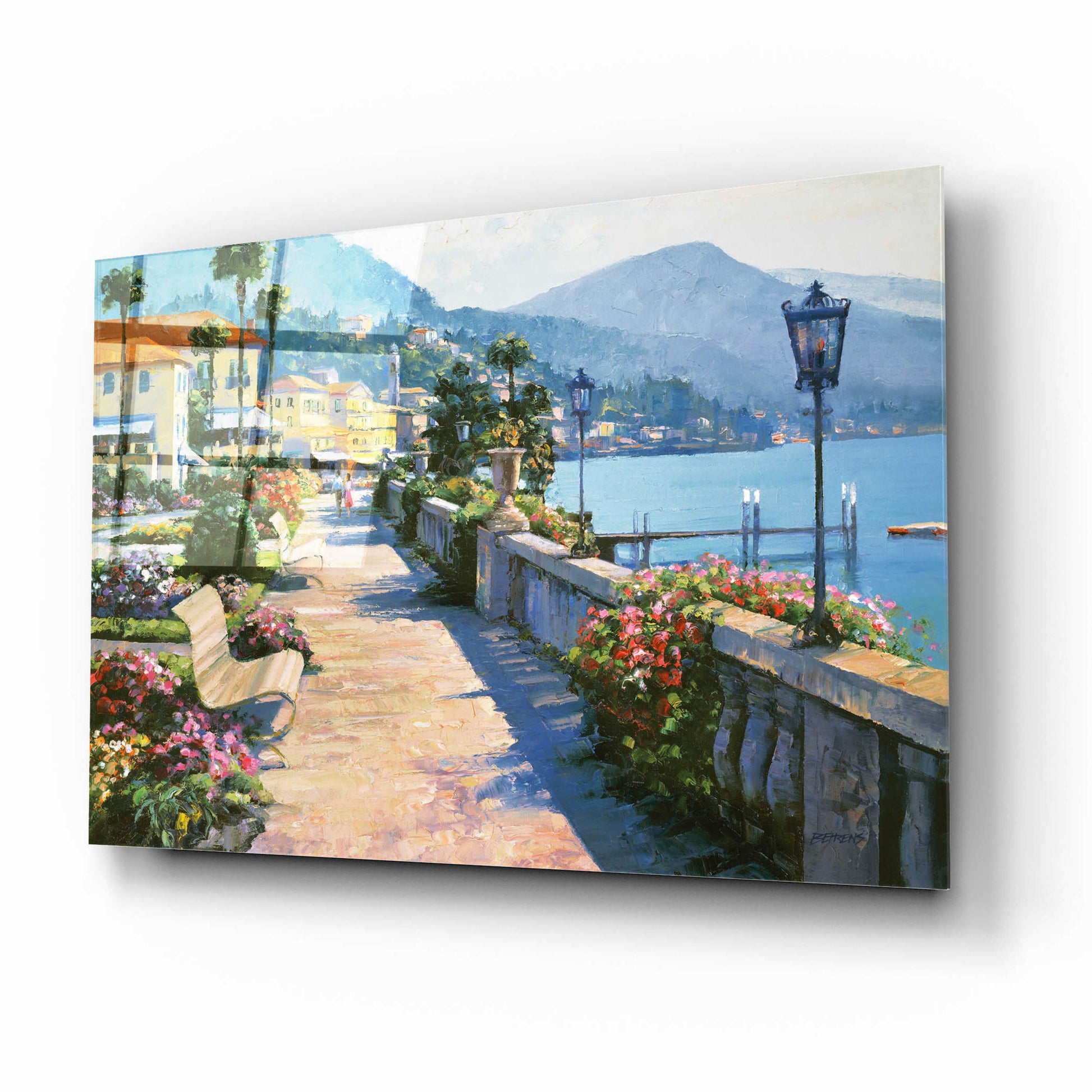 Epic Art 'Bellagio Promenade' by Howard Behrens Acrylic Glass Wall Art,16x12