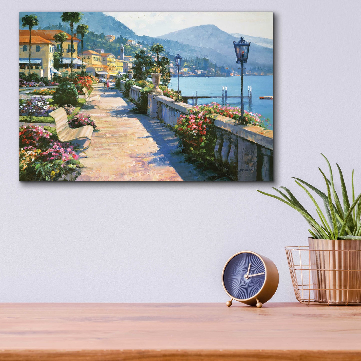 Epic Art 'Bellagio Promenade' by Howard Behrens Acrylic Glass Wall Art,16x12