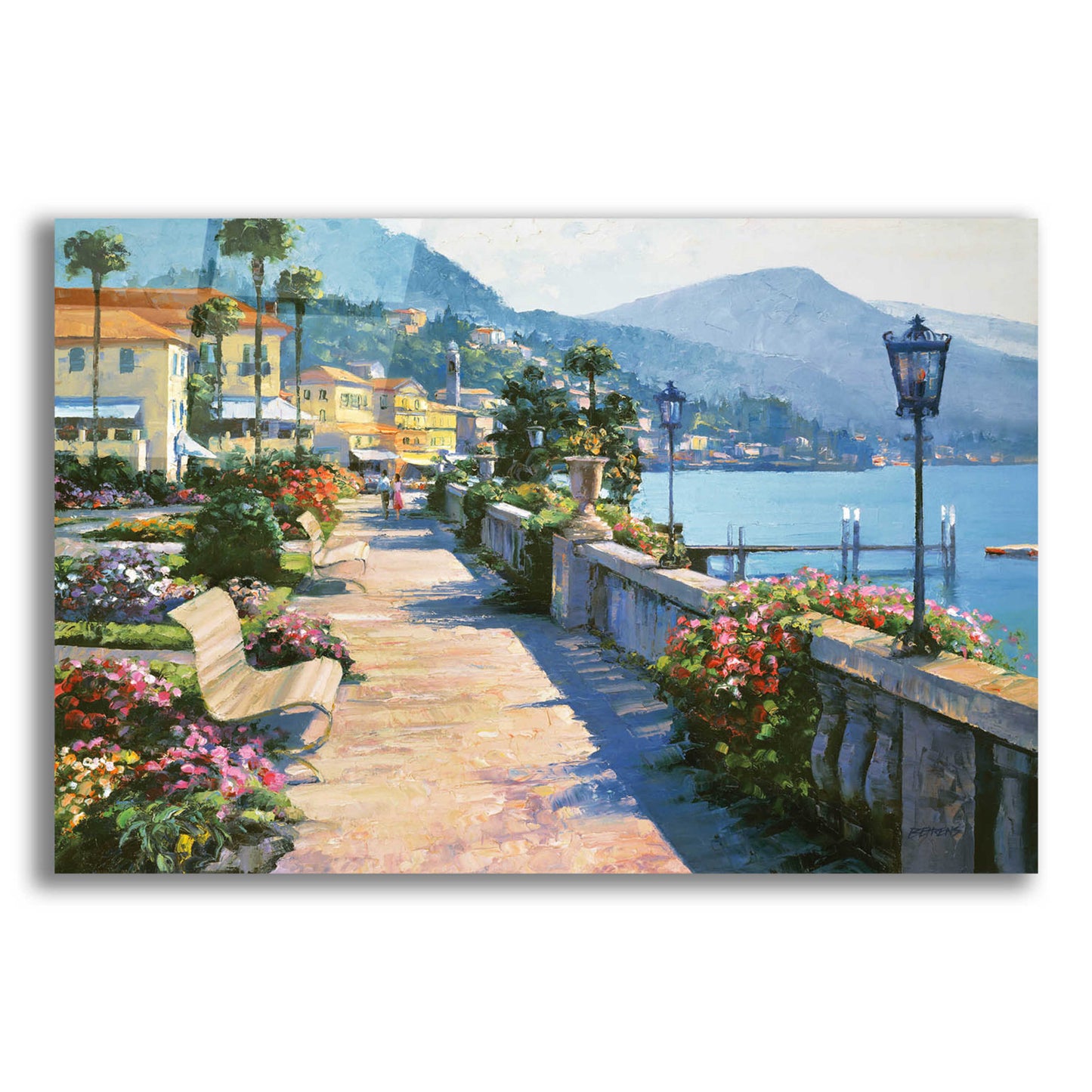 Epic Art 'Bellagio Promenade' by Howard Behrens Acrylic Glass Wall Art,16x12