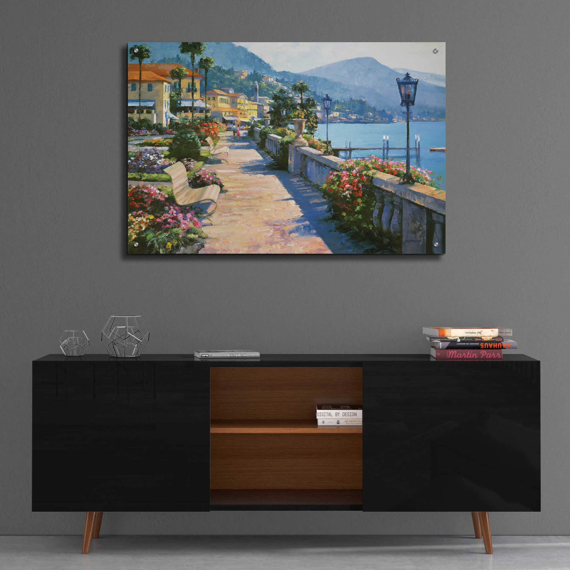 Epic Art 'Bellagio Promenade' by Howard Behrens Acrylic Glass Wall Art,36x24