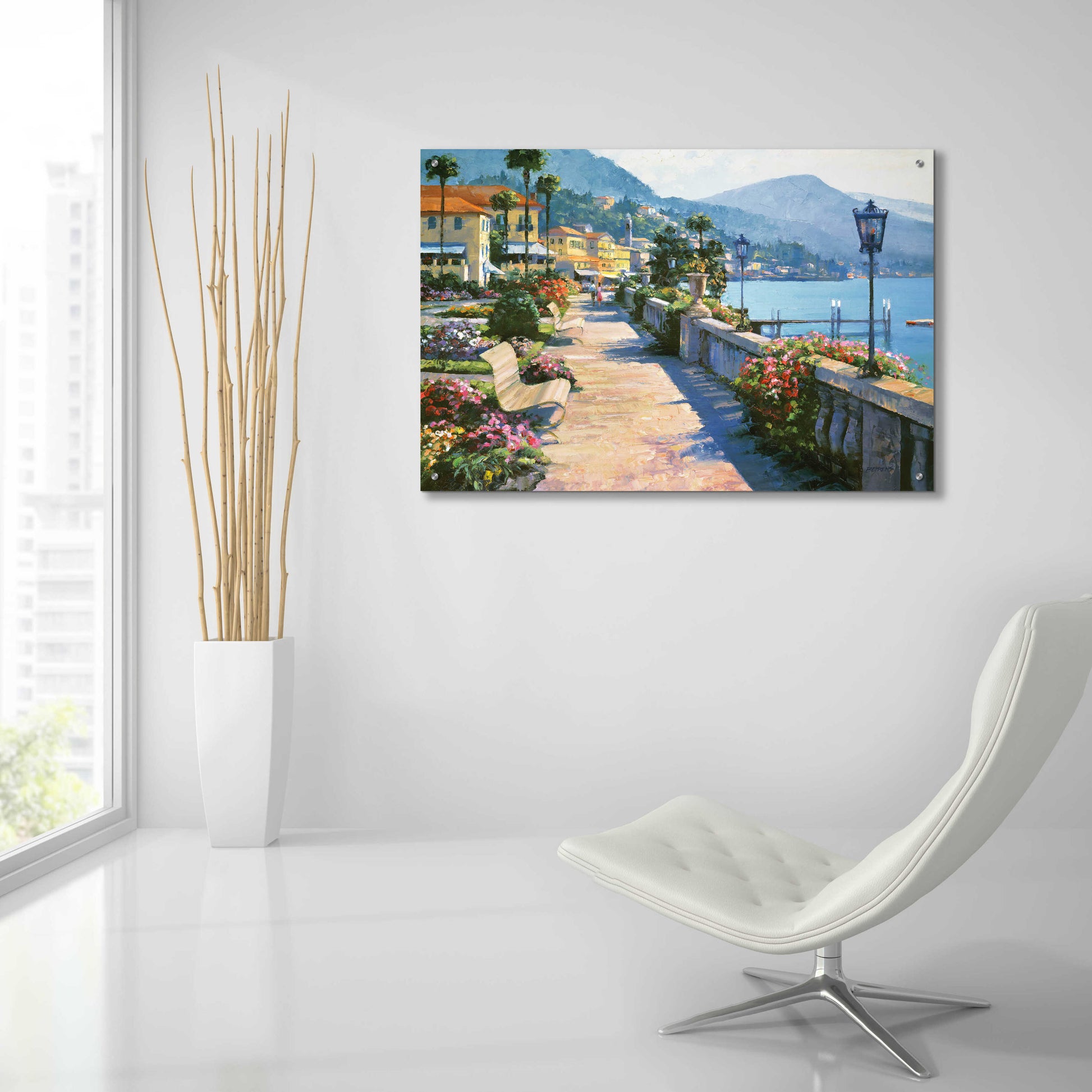 Epic Art 'Bellagio Promenade' by Howard Behrens Acrylic Glass Wall Art,36x24