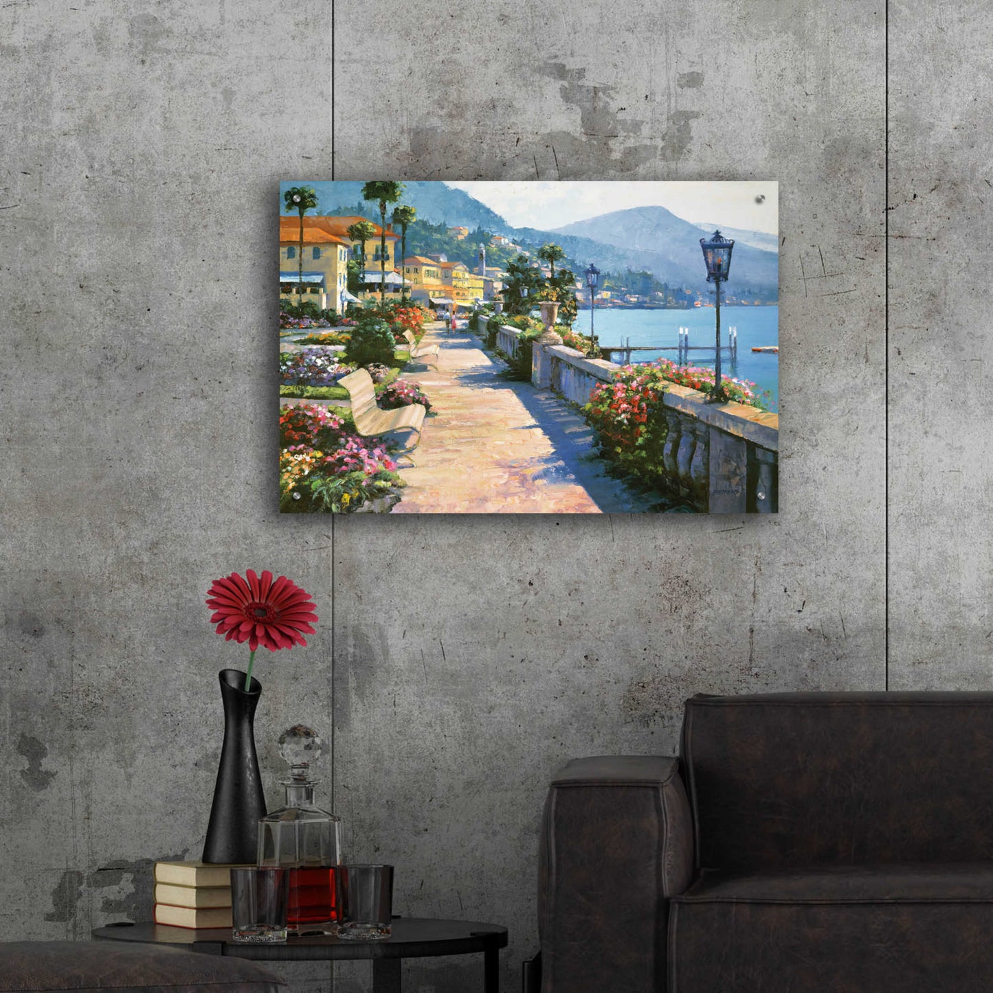 Epic Art 'Bellagio Promenade' by Howard Behrens Acrylic Glass Wall Art,36x24