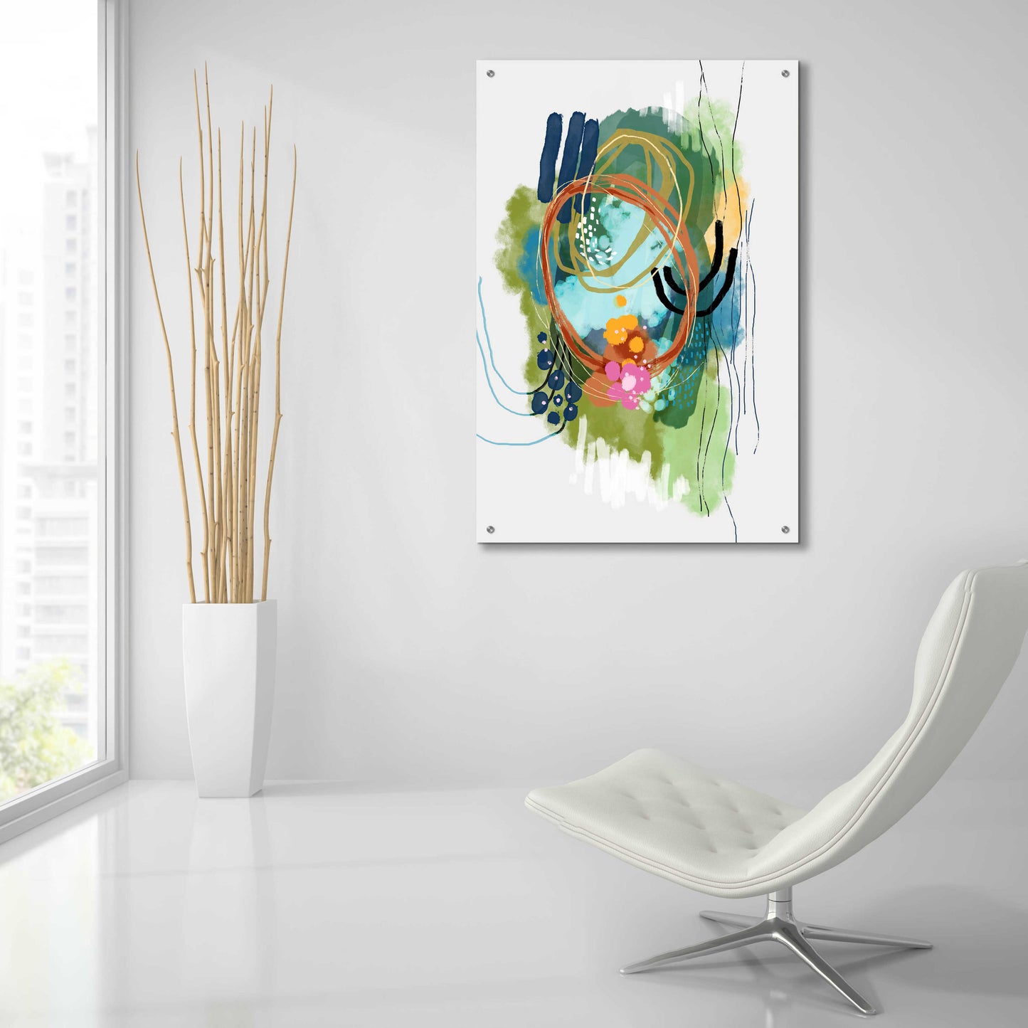 Epic Art 'Lilies On The Lake' by Ishita Banerjee Acrylic Glass Wall Art,24x36