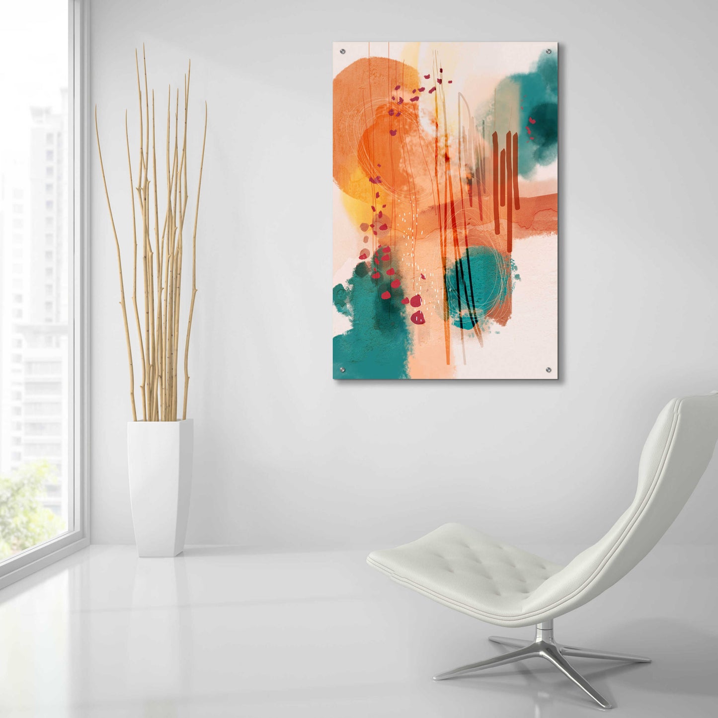 Epic Art 'Sunset Moon 01' by Ishita Banerjee Acrylic Glass Wall Art,24x36