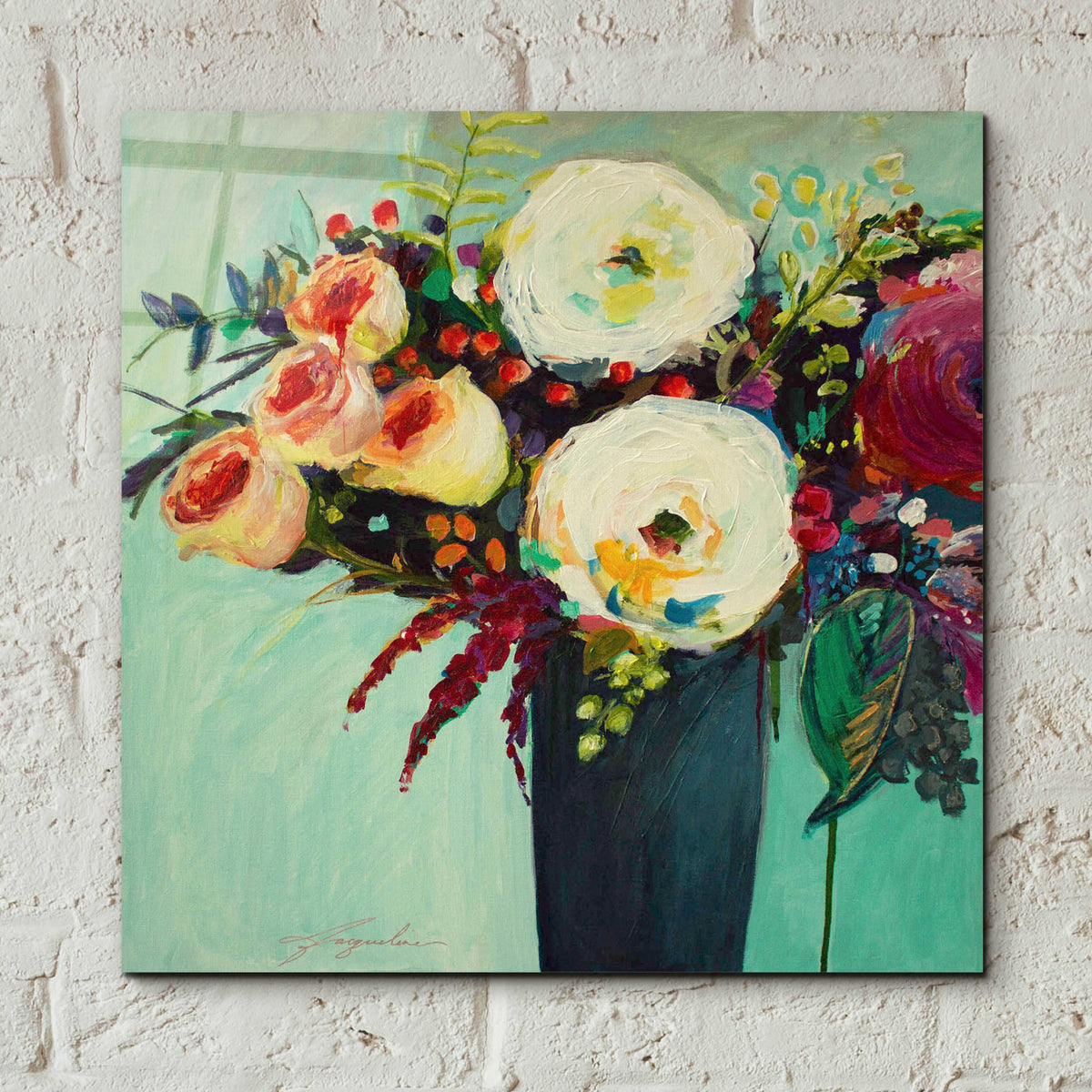 Epic Art 'Ode to Summer 9' by Jacqueline Brewer Acrylic Glass Wall Art,12x12