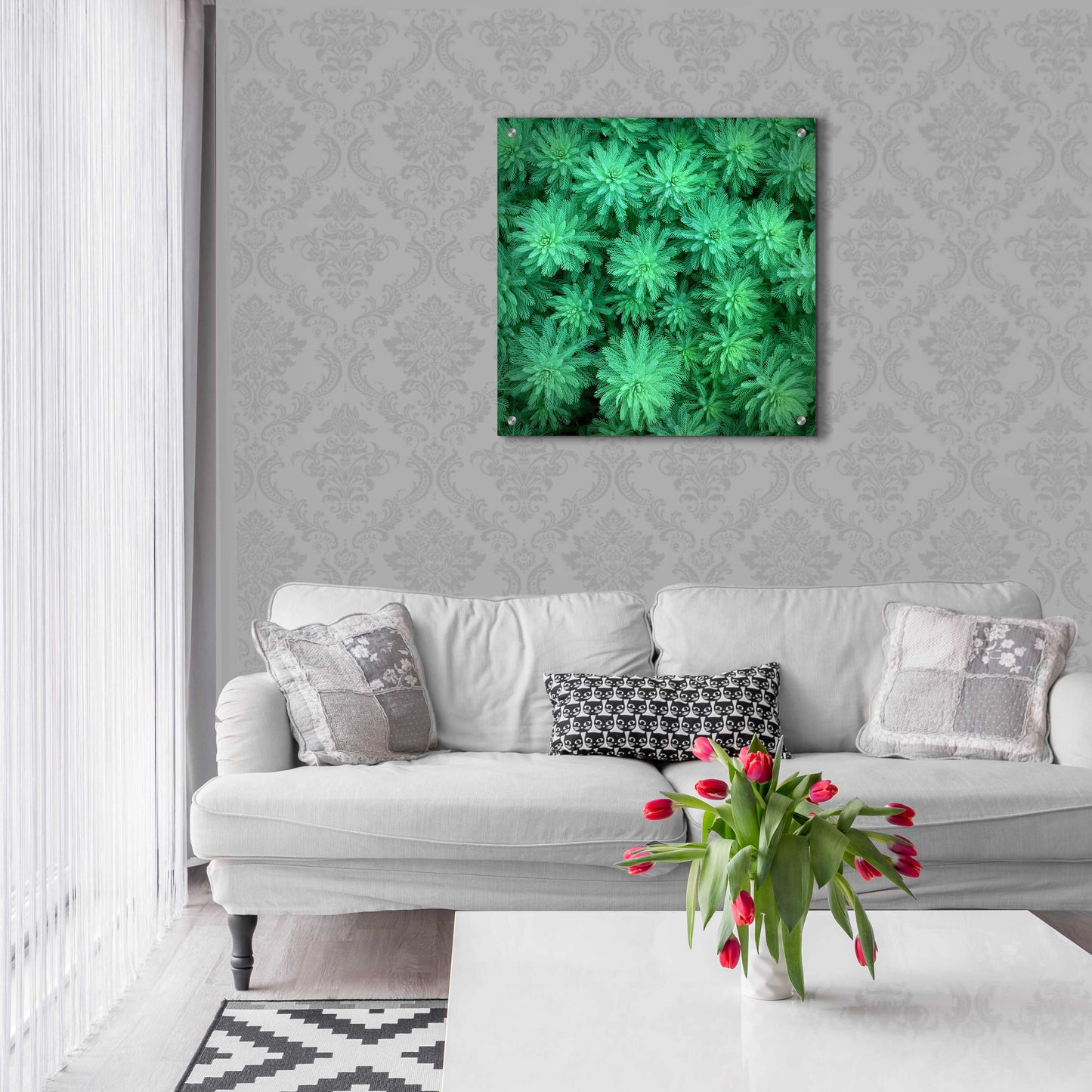 Epic Art 'Sea Green' by Jan Bell Acrylic Glass Wall Art,24x24