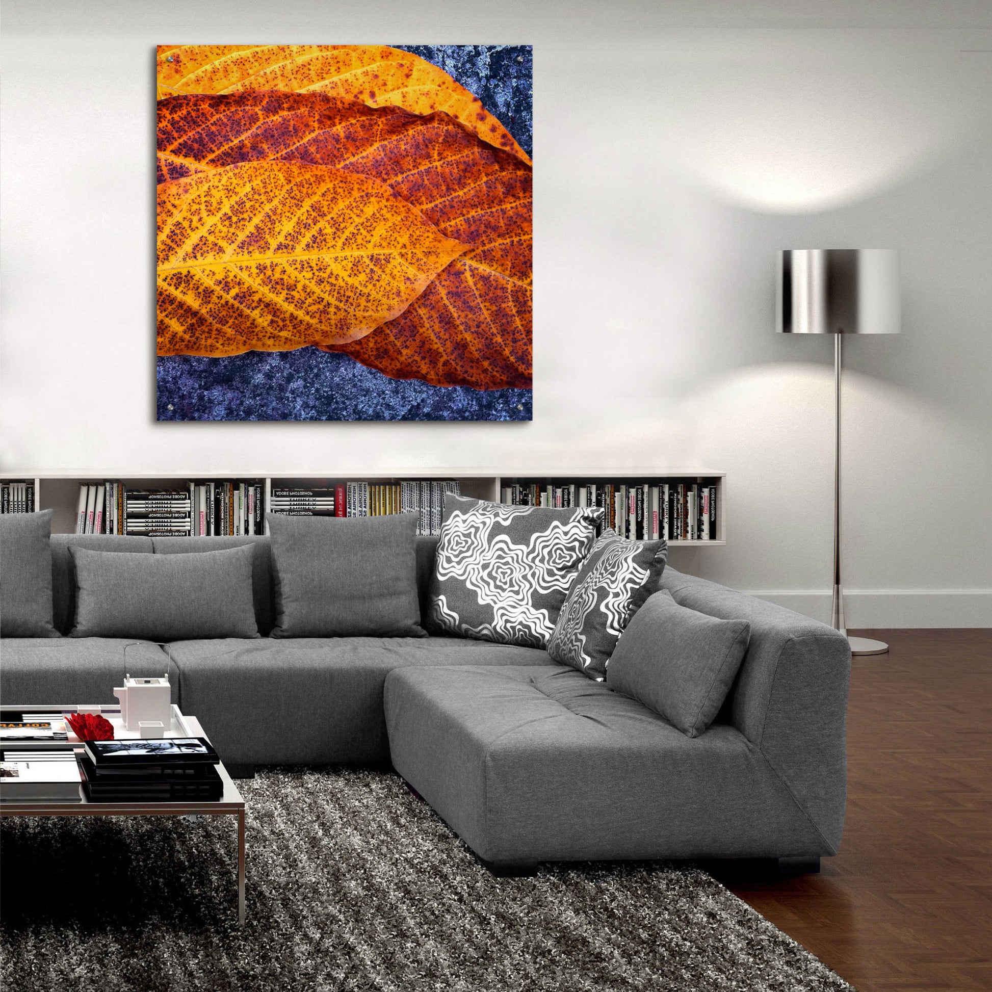 Epic Art 'Three Leaves' by Jan Bell Acrylic Glass Wall Art,36x36