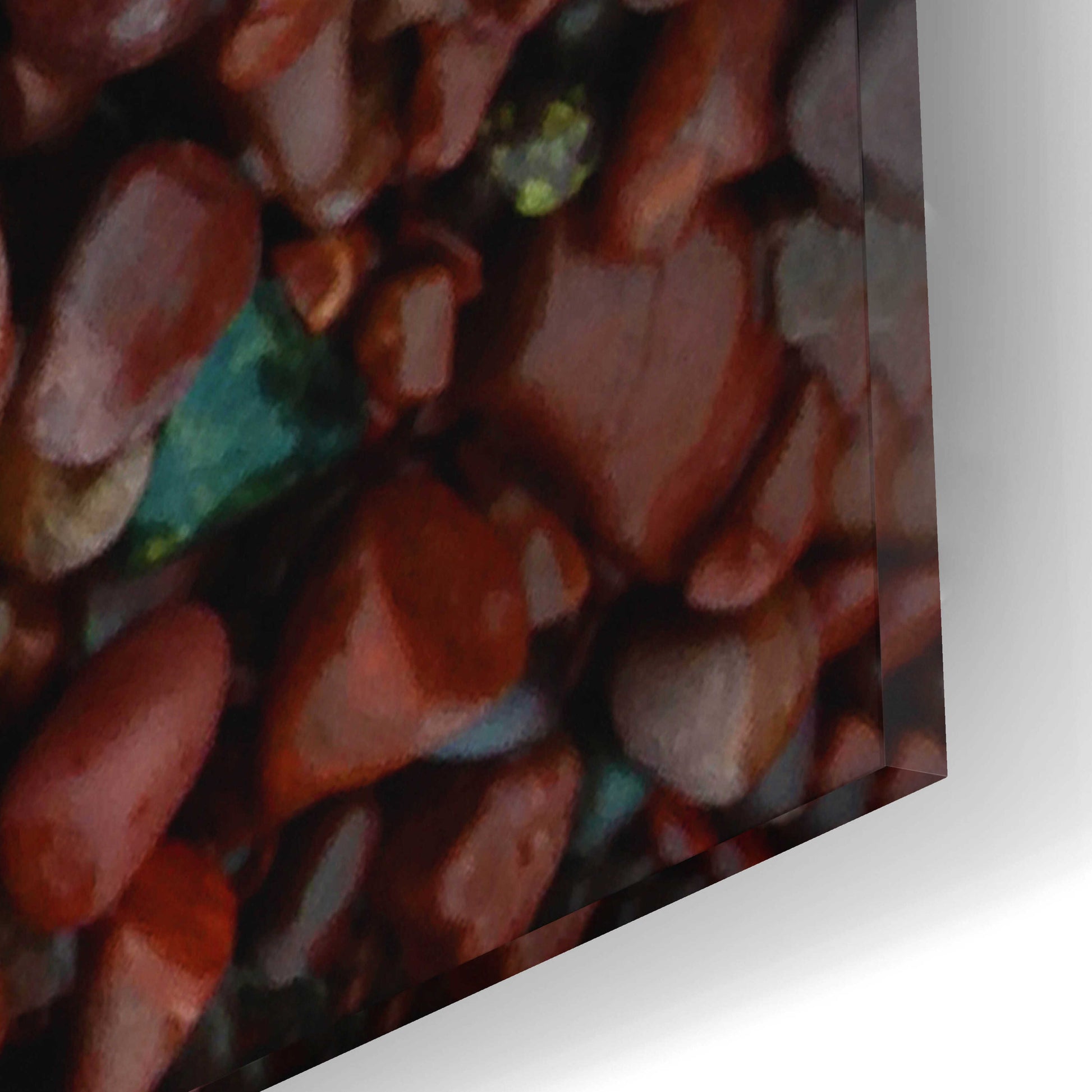 Epic Art 'Brown Pebbles with Cedar' by Jan Bell Acrylic Glass Wall Art,12x12