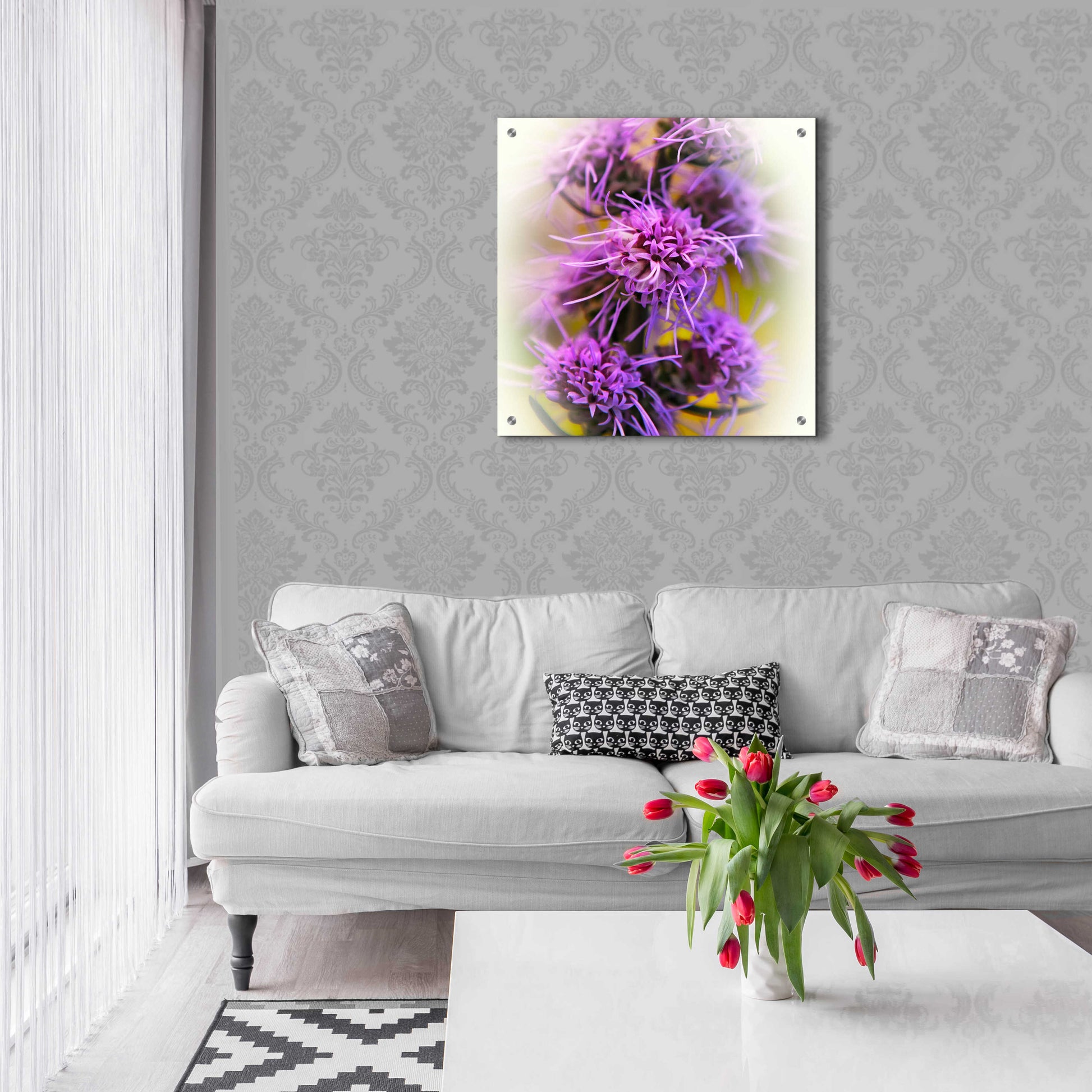 Epic Art 'Meadow Flowers' by Jan Bell Acrylic Glass Wall Art,24x24