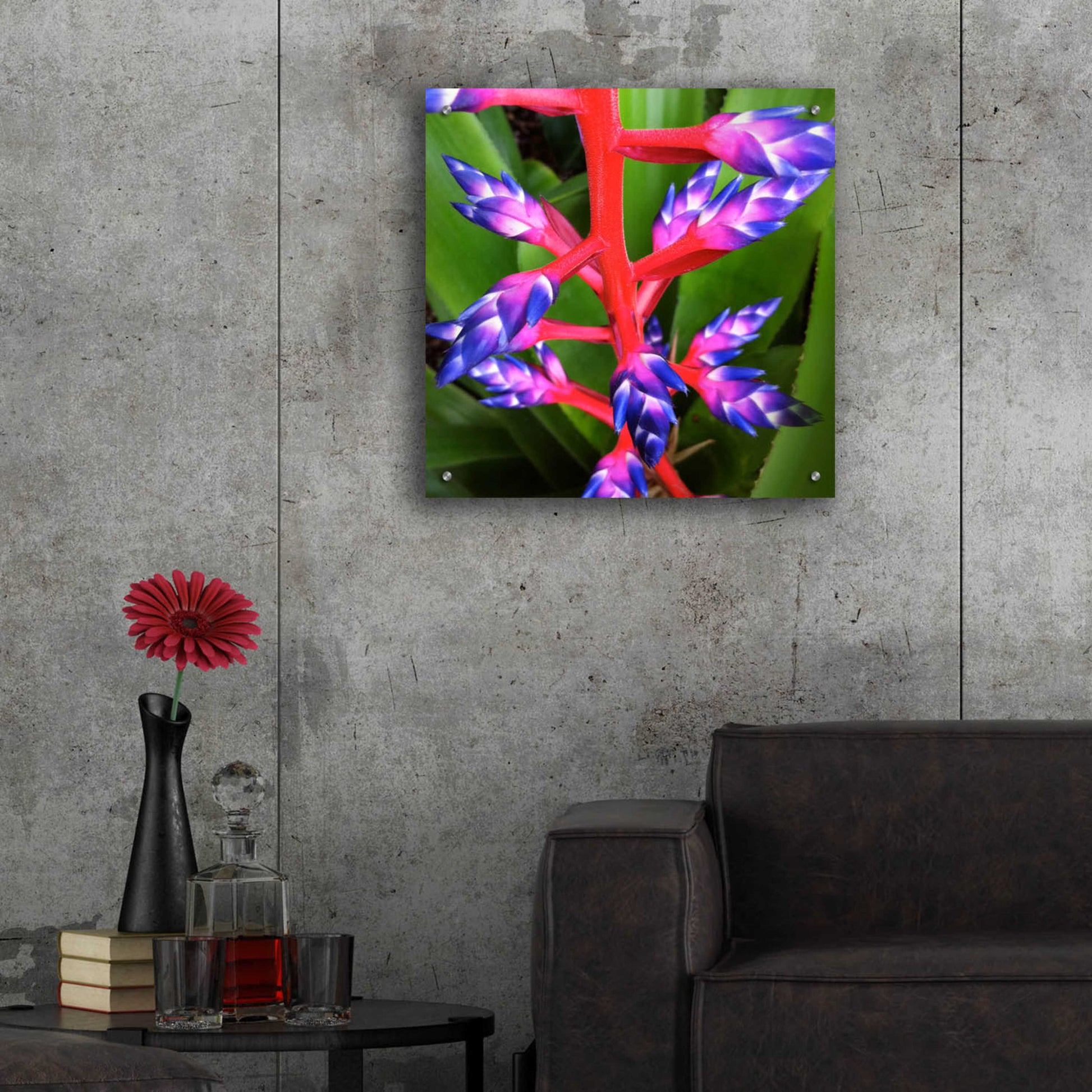 Epic Art 'Purple and Pink' by Jan Bell Acrylic Glass Wall Art,24x24