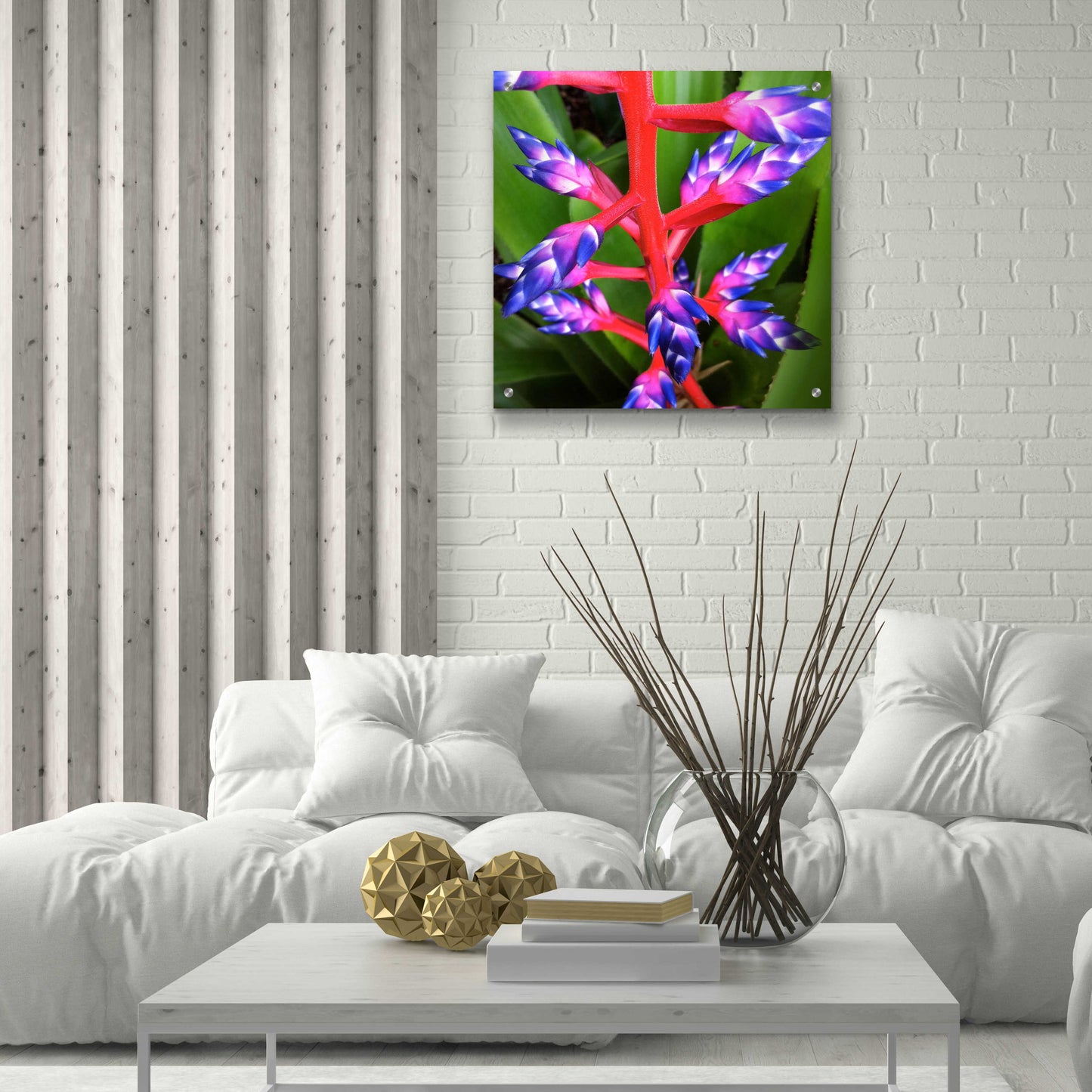 Epic Art 'Purple and Pink' by Jan Bell Acrylic Glass Wall Art,24x24