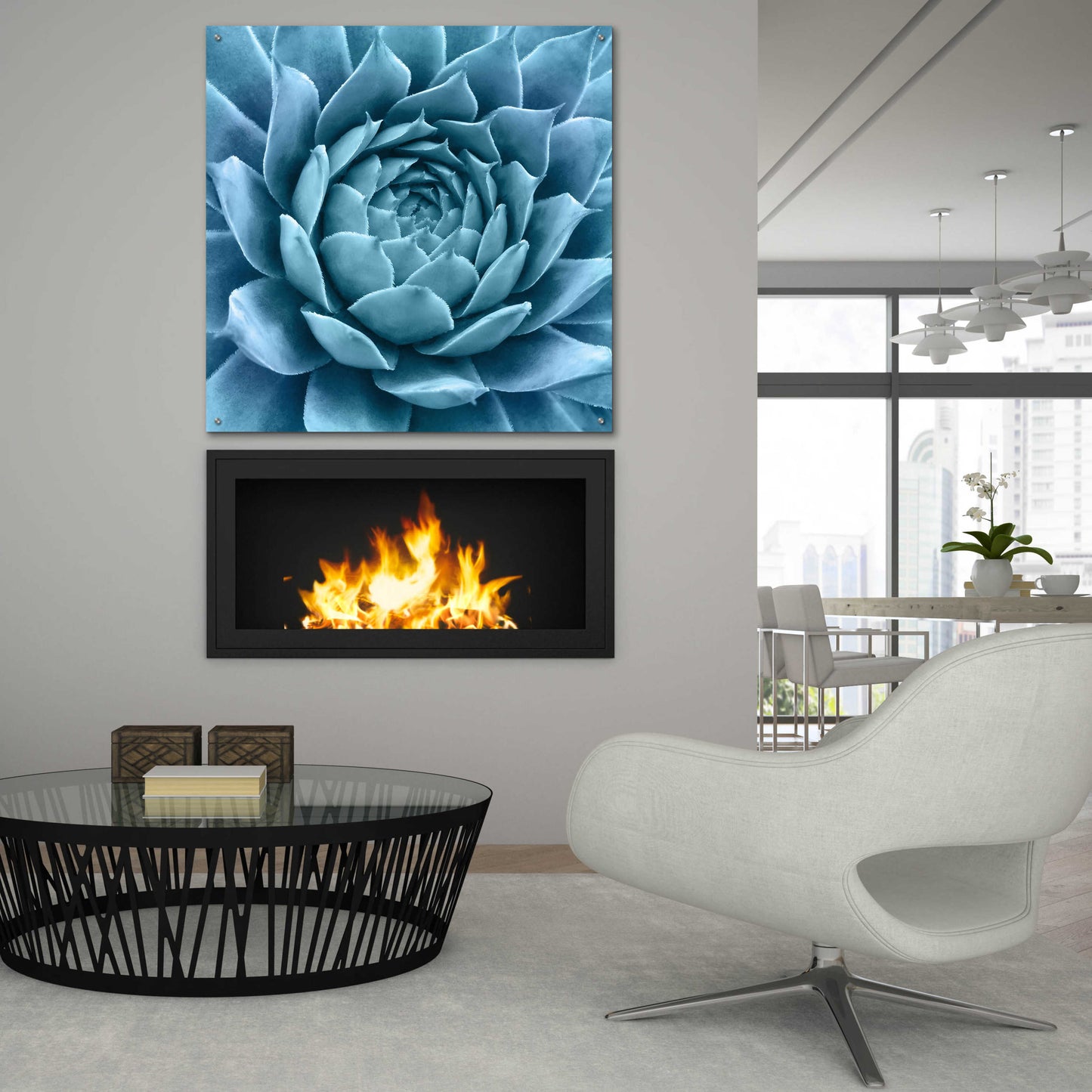 Epic Art 'Silvery Blue Agave' by Jan Bell Acrylic Glass Wall Art,36x36