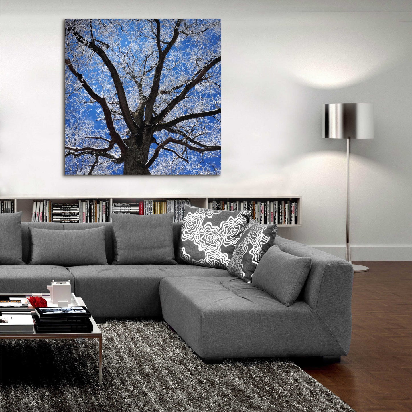 Epic Art 'Snow Covered Tree' by Jan Bell Acrylic Glass Wall Art,36x36