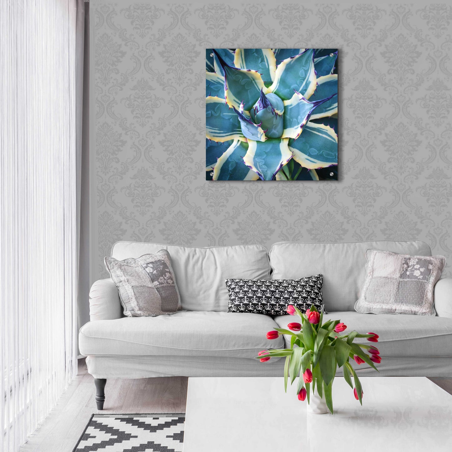 Epic Art 'Elegant Thorns' by Jan Bell Acrylic Glass Wall Art,24x24