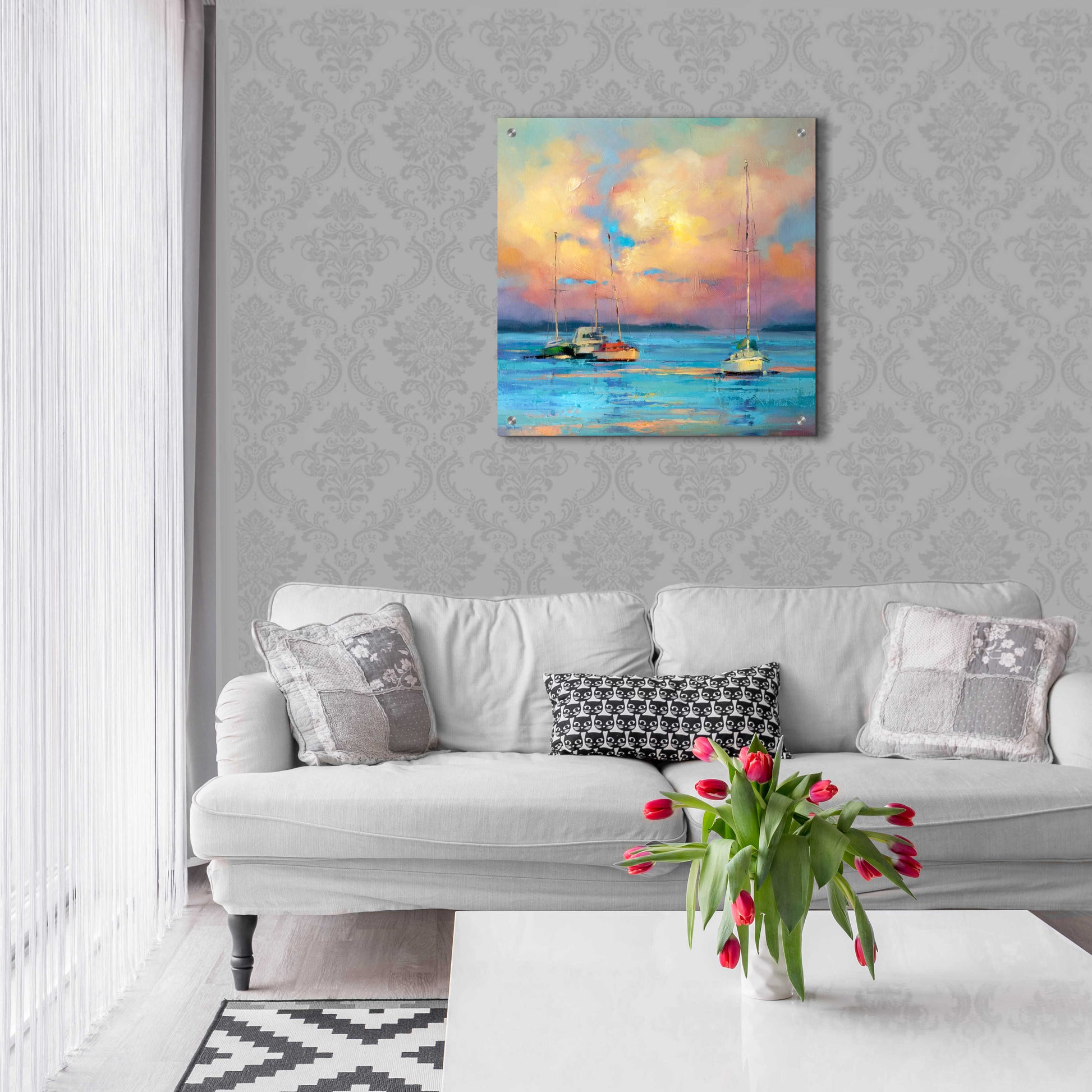 Epic Art 'After The Sailing Day' by Kasia Bruniany Acrylic Glass Wall Art,24x24