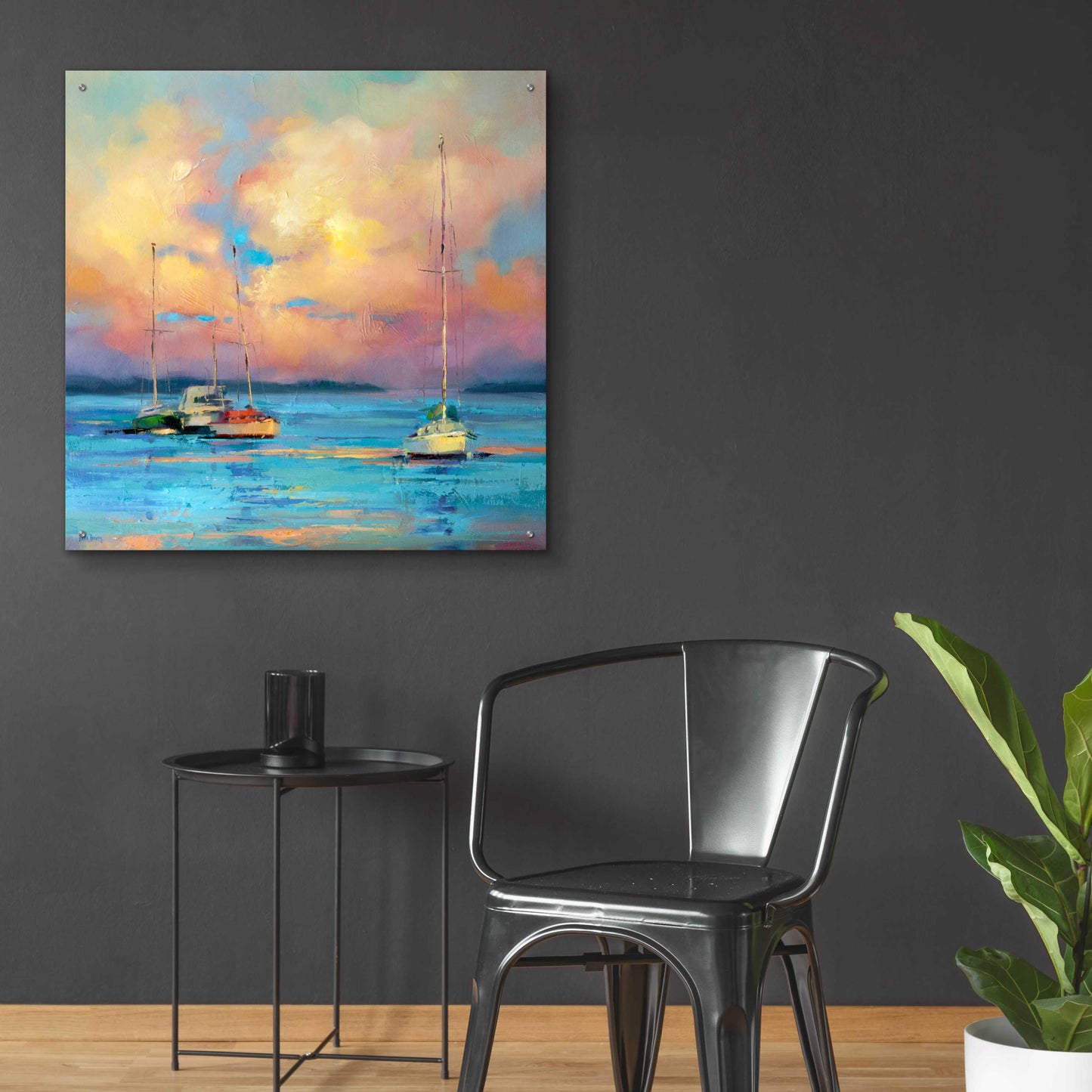 Epic Art 'After The Sailing Day' by Kasia Bruniany Acrylic Glass Wall Art,36x36