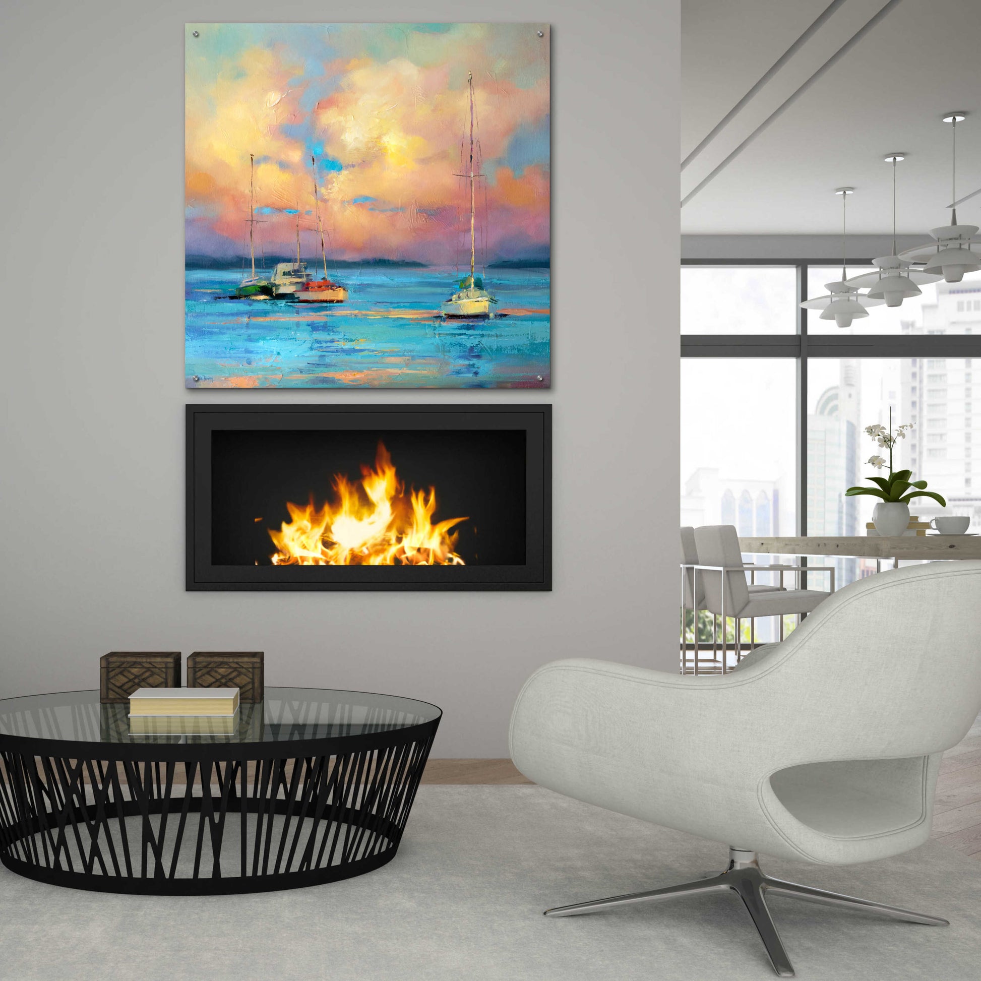 Epic Art 'After The Sailing Day' by Kasia Bruniany Acrylic Glass Wall Art,36x36