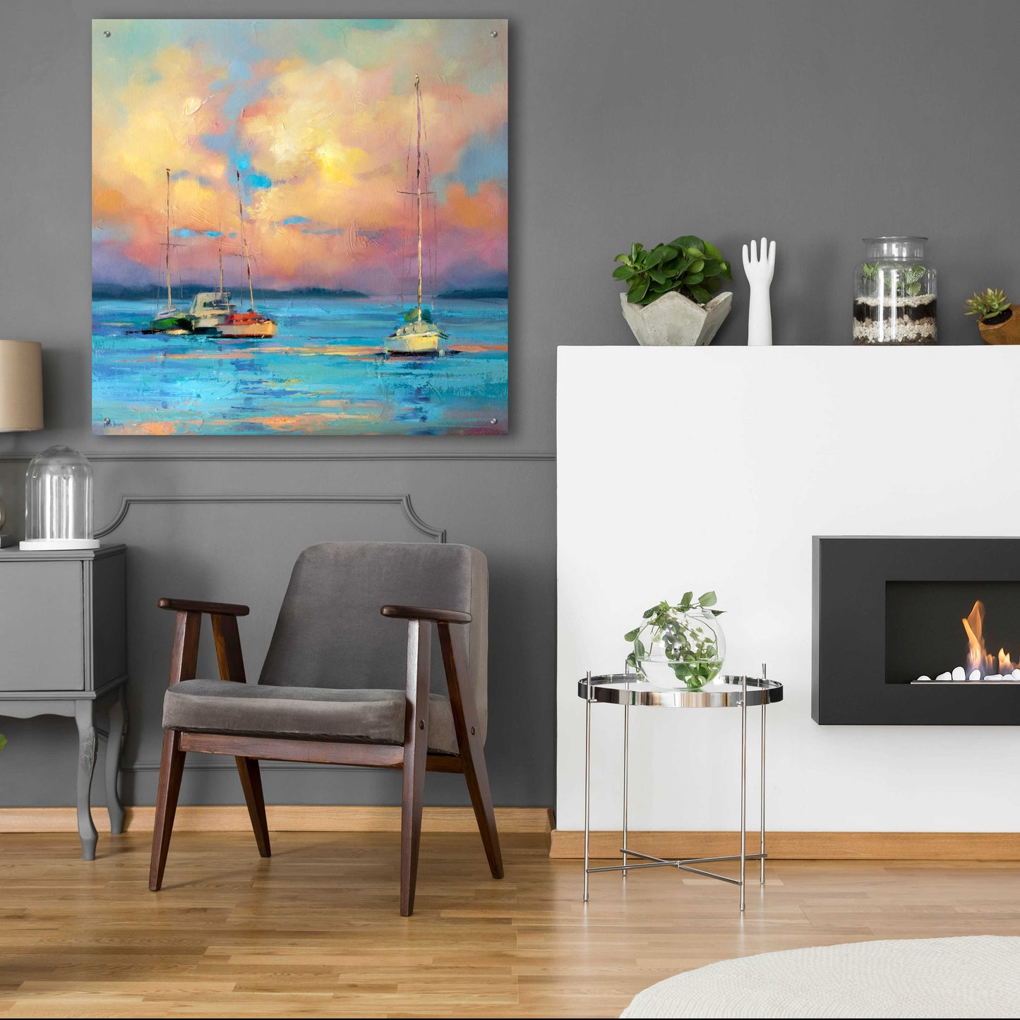 Epic Art 'After The Sailing Day' by Kasia Bruniany Acrylic Glass Wall Art,36x36