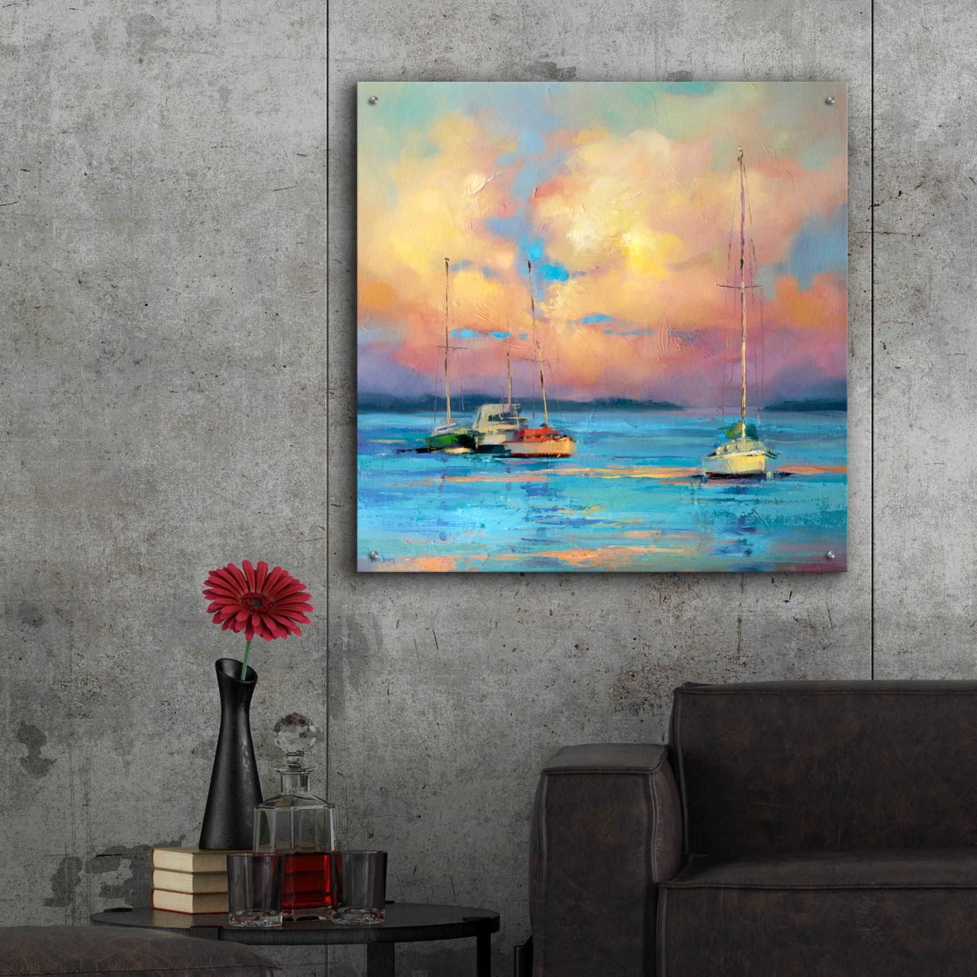 Epic Art 'After The Sailing Day' by Kasia Bruniany Acrylic Glass Wall Art,36x36