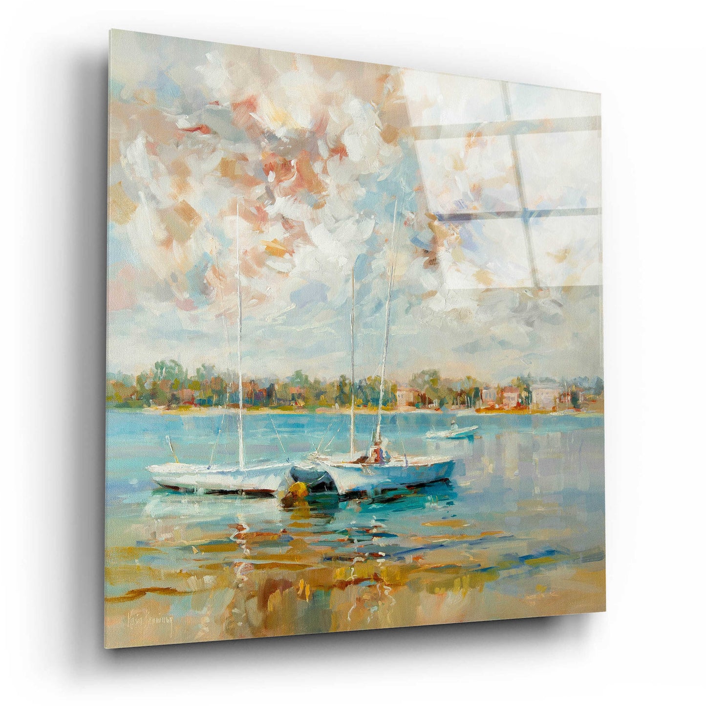 Epic Art 'At Water's Edge' by Kasia Bruniany Acrylic Glass Wall Art,12x12