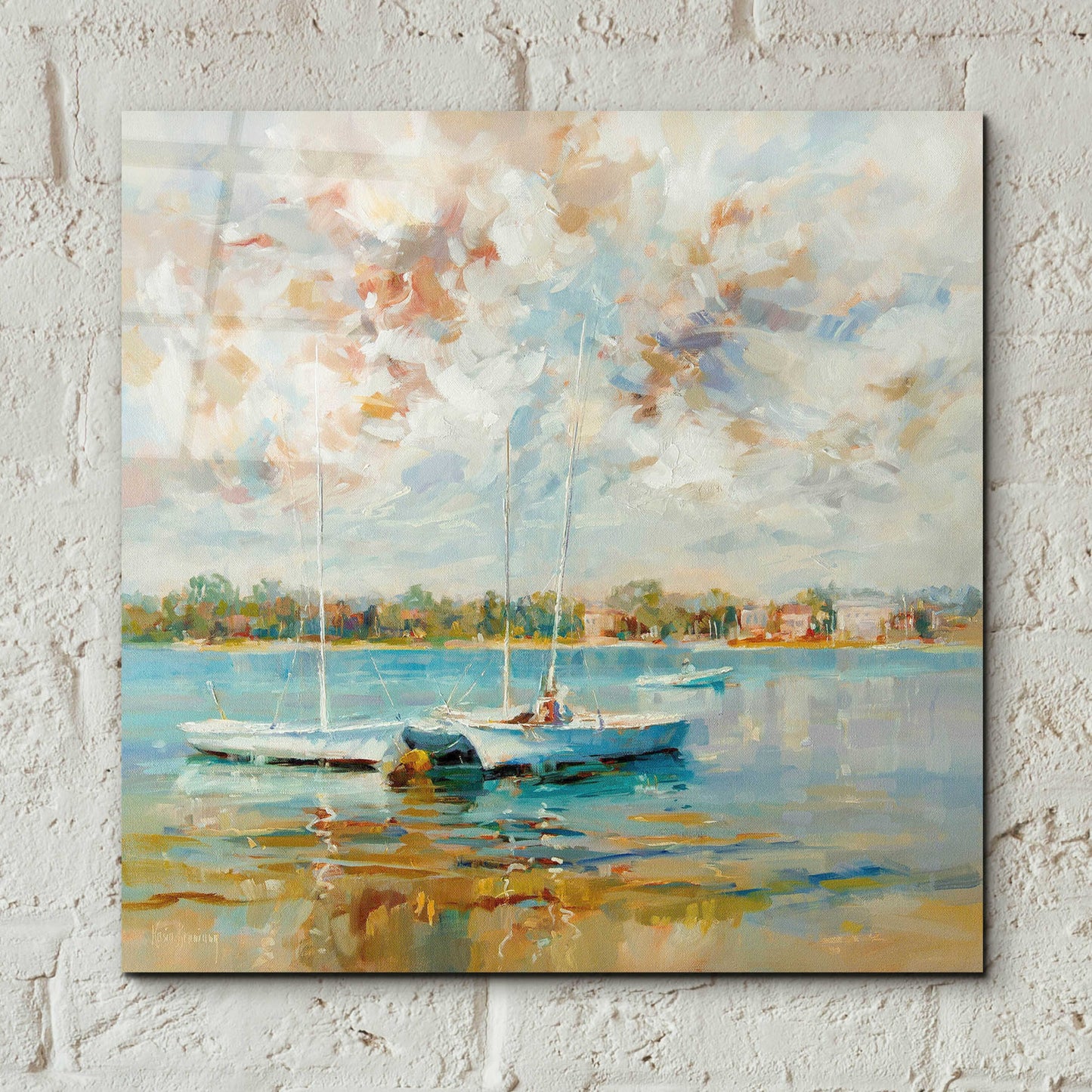 Epic Art 'At Water's Edge' by Kasia Bruniany Acrylic Glass Wall Art,12x12