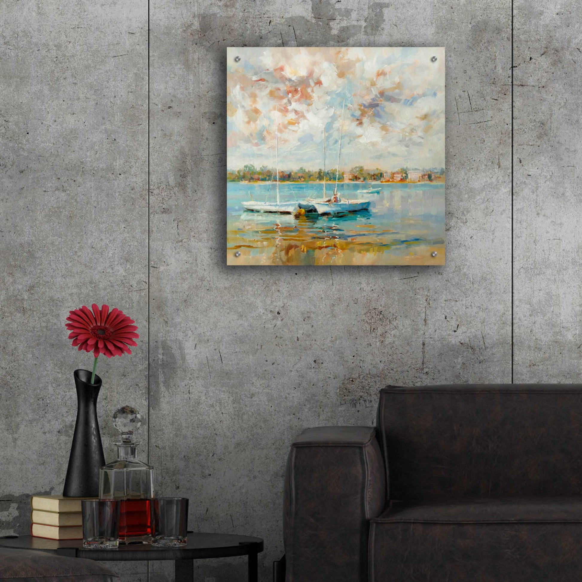 Epic Art 'At Water's Edge' by Kasia Bruniany Acrylic Glass Wall Art,24x24