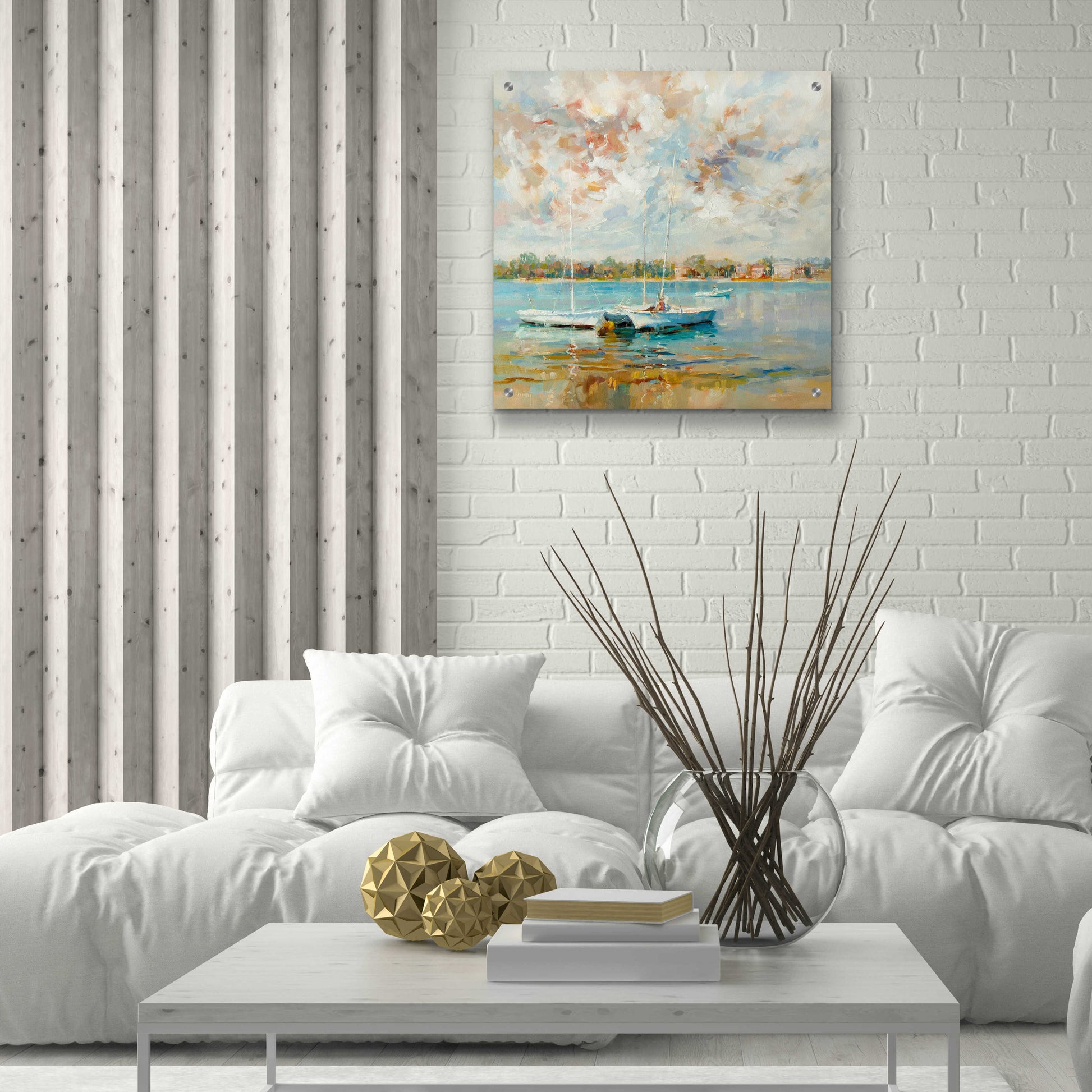 Epic Art 'At Water's Edge' by Kasia Bruniany Acrylic Glass Wall Art,24x24