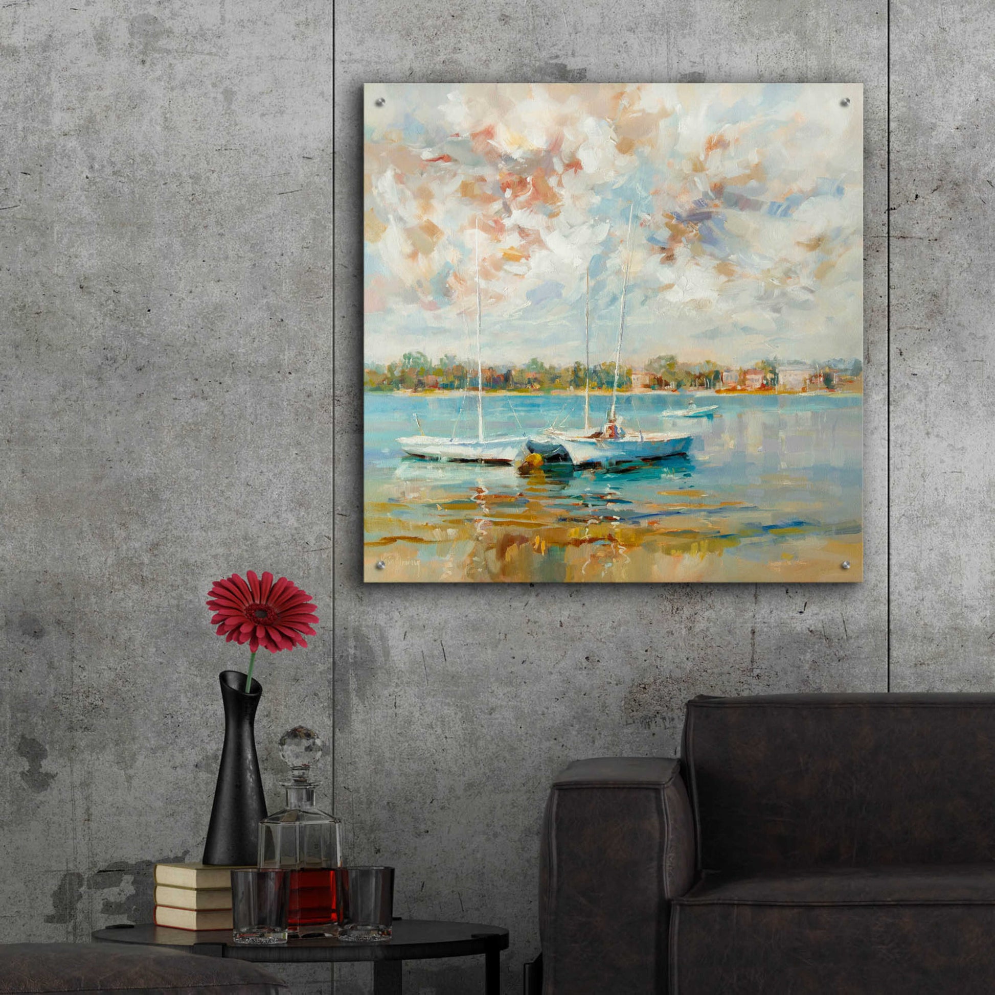 Epic Art 'At Water's Edge' by Kasia Bruniany Acrylic Glass Wall Art,36x36