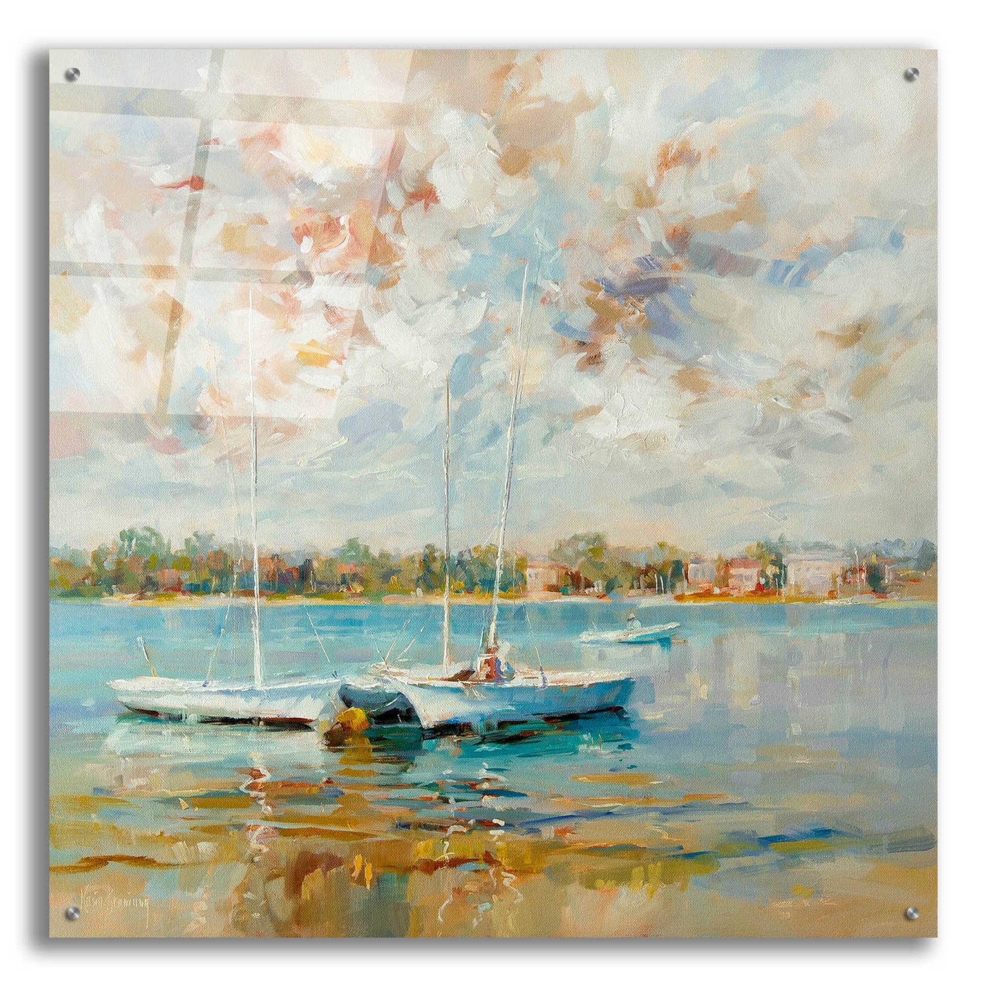 Epic Art 'At Water's Edge' by Kasia Bruniany Acrylic Glass Wall Art,36x36