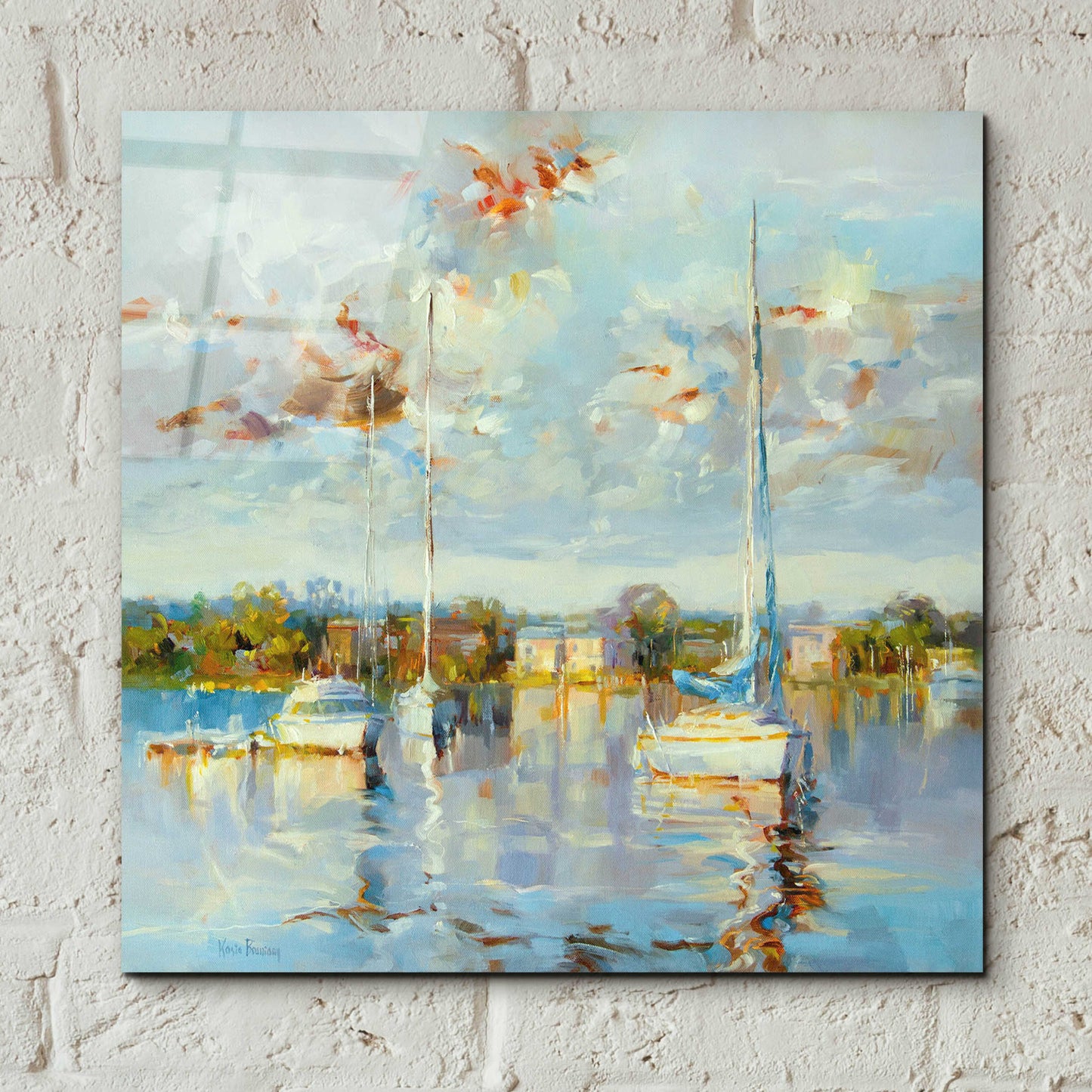 Epic Art 'Coastal Calm' by Kasia Bruniany Acrylic Glass Wall Art,12x12