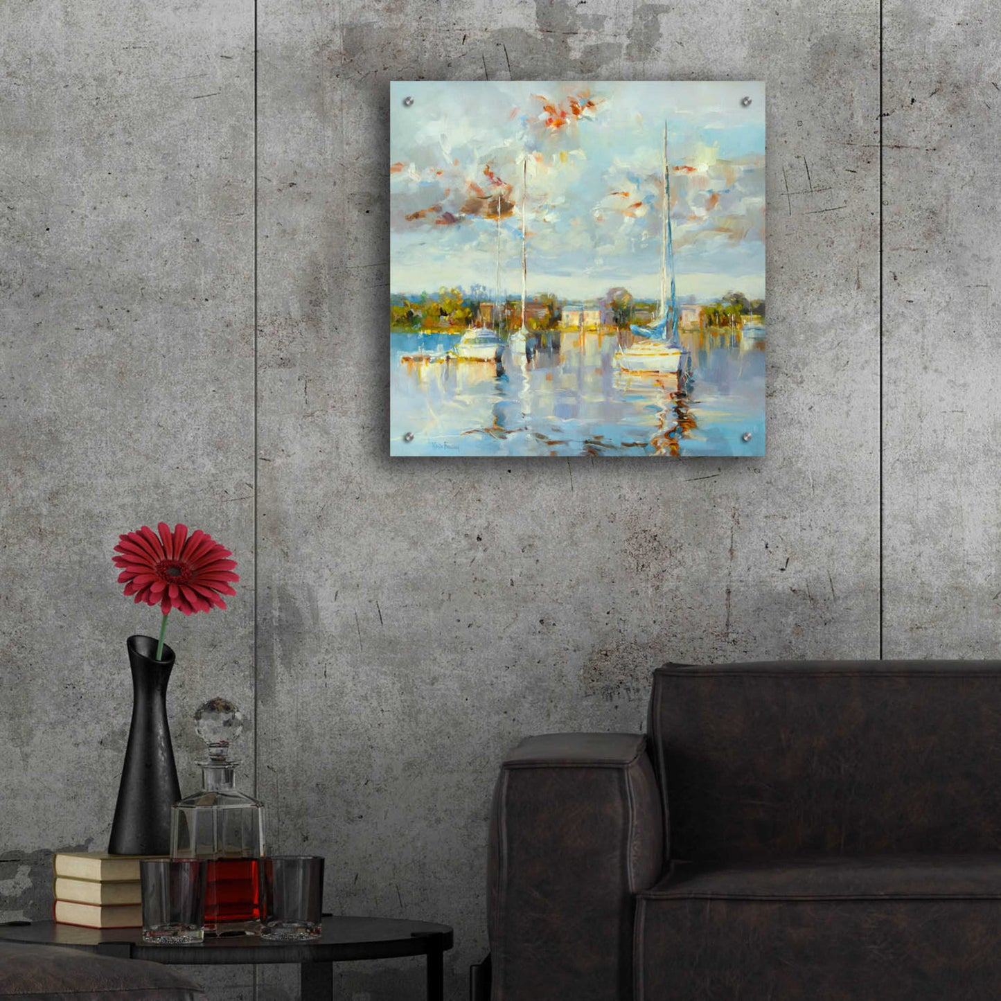 Epic Art 'Coastal Calm' by Kasia Bruniany Acrylic Glass Wall Art,24x24