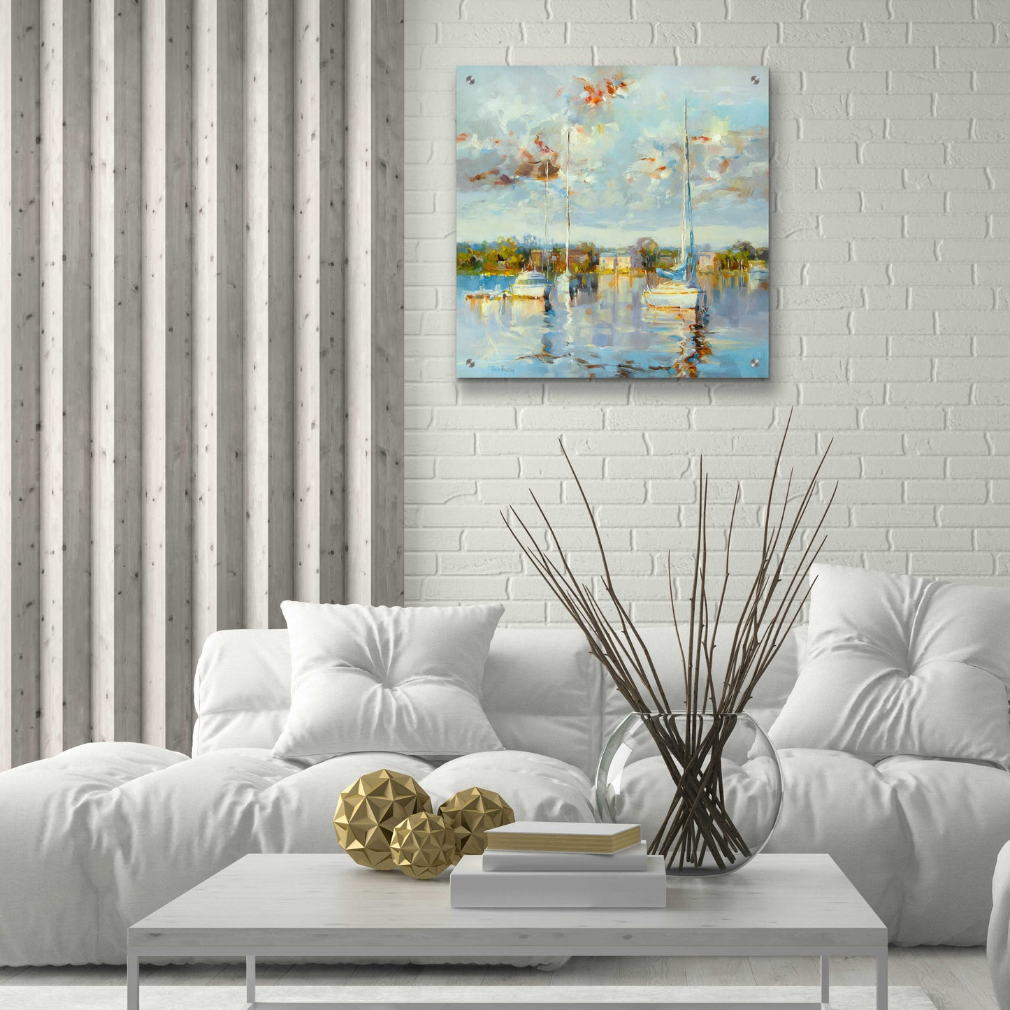 Epic Art 'Coastal Calm' by Kasia Bruniany Acrylic Glass Wall Art,24x24