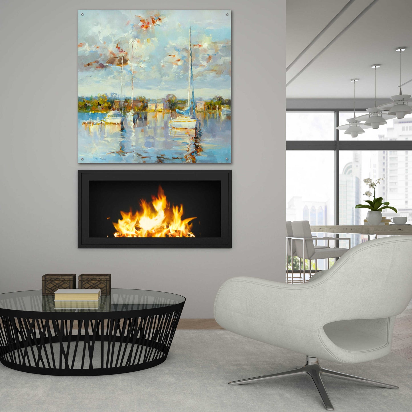 Epic Art 'Coastal Calm' by Kasia Bruniany Acrylic Glass Wall Art,36x36