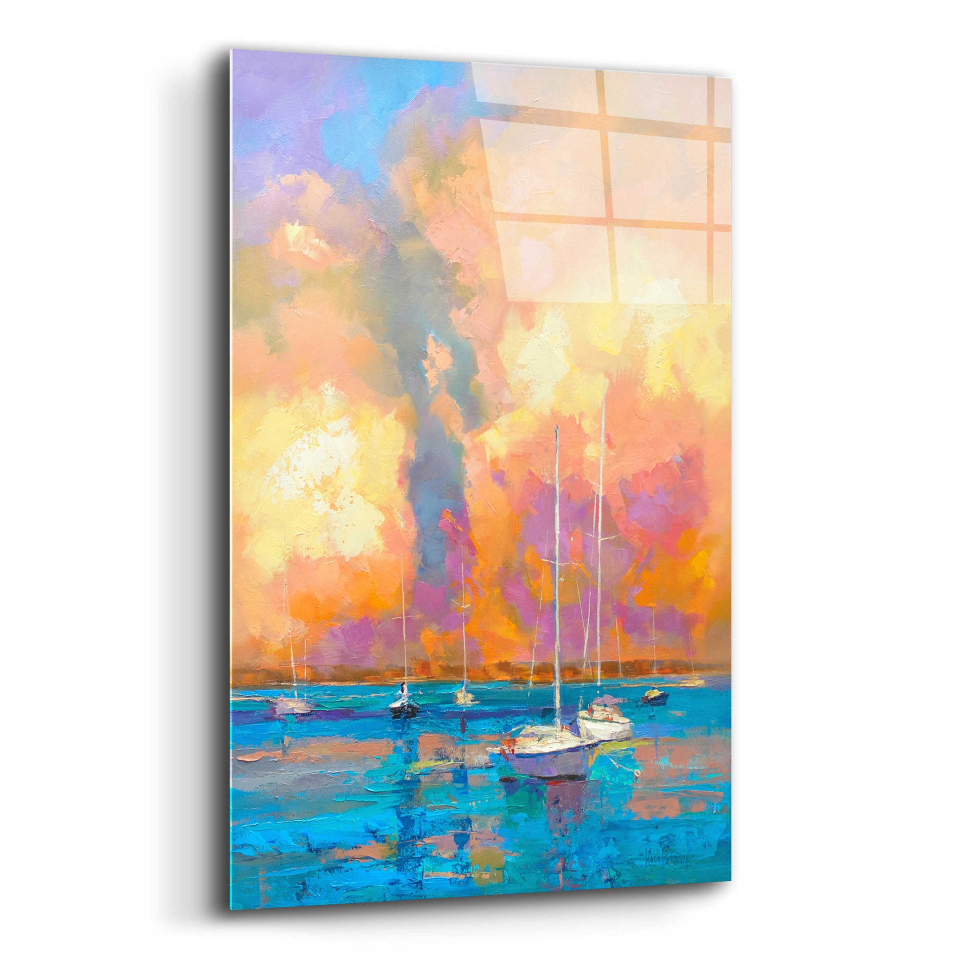 Epic Art 'Evening On The Bay' by Kasia Bruniany Acrylic Glass Wall Art,12x16