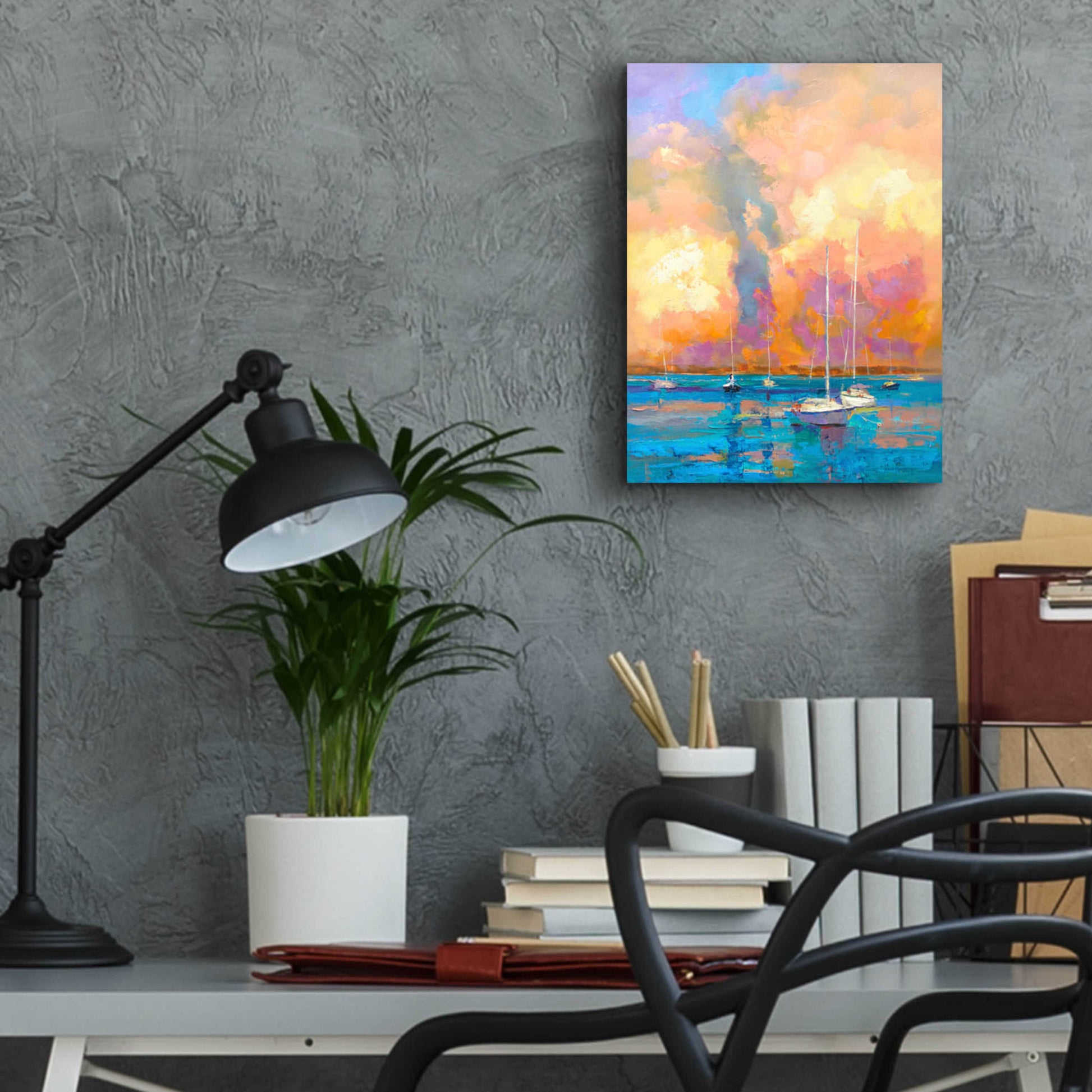 Epic Art 'Evening On The Bay' by Kasia Bruniany Acrylic Glass Wall Art,12x16