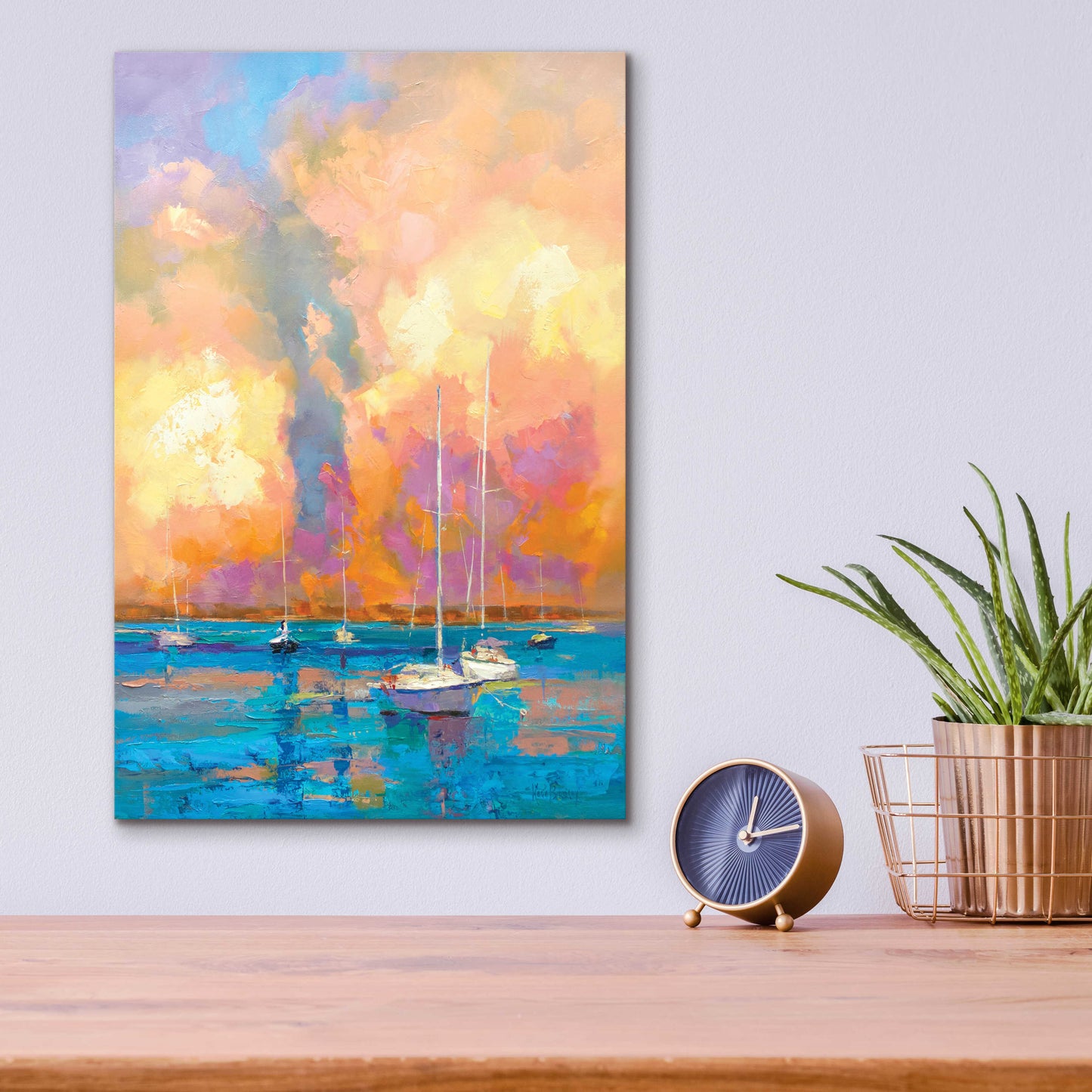 Epic Art 'Evening On The Bay' by Kasia Bruniany Acrylic Glass Wall Art,12x16