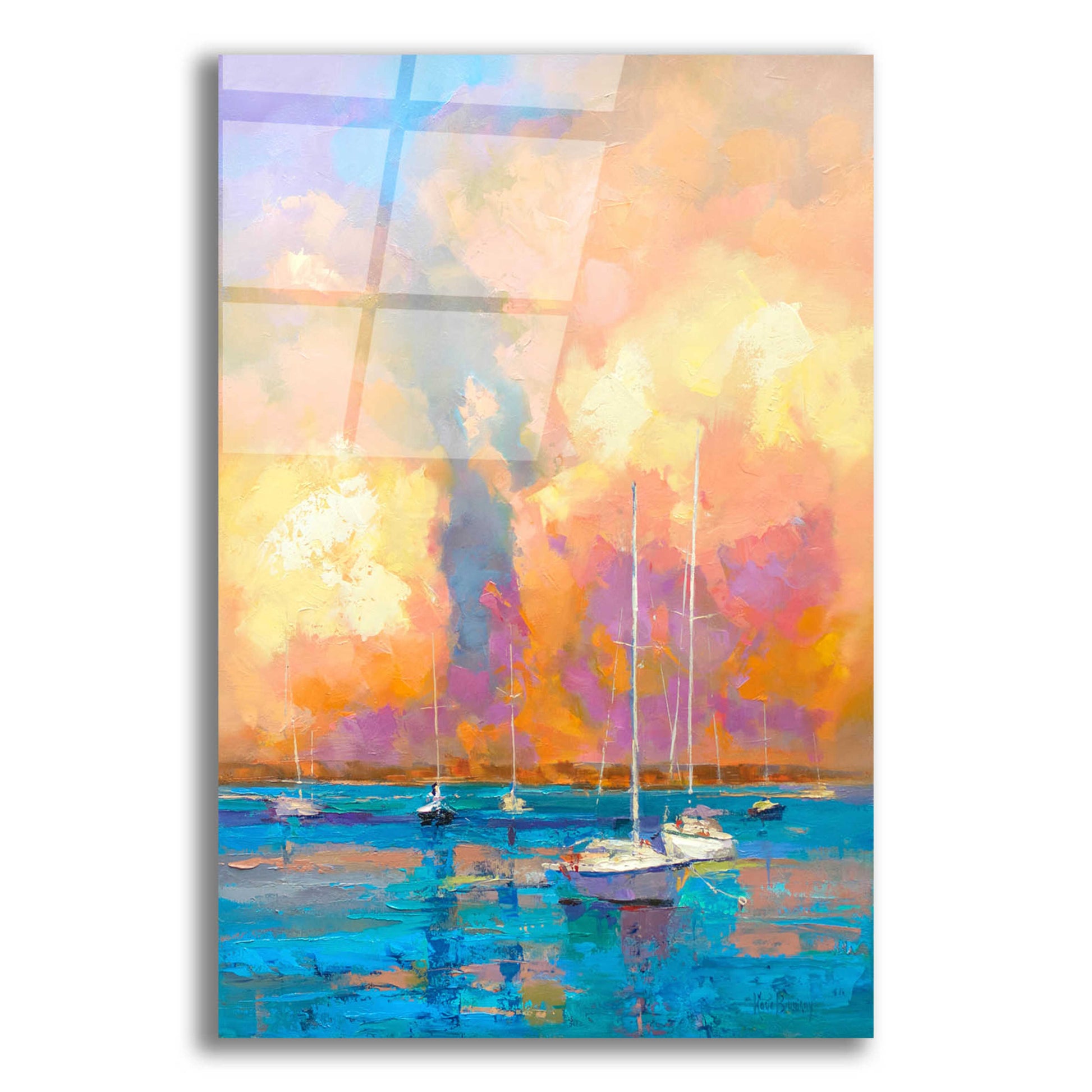 Epic Art 'Evening On The Bay' by Kasia Bruniany Acrylic Glass Wall Art,12x16