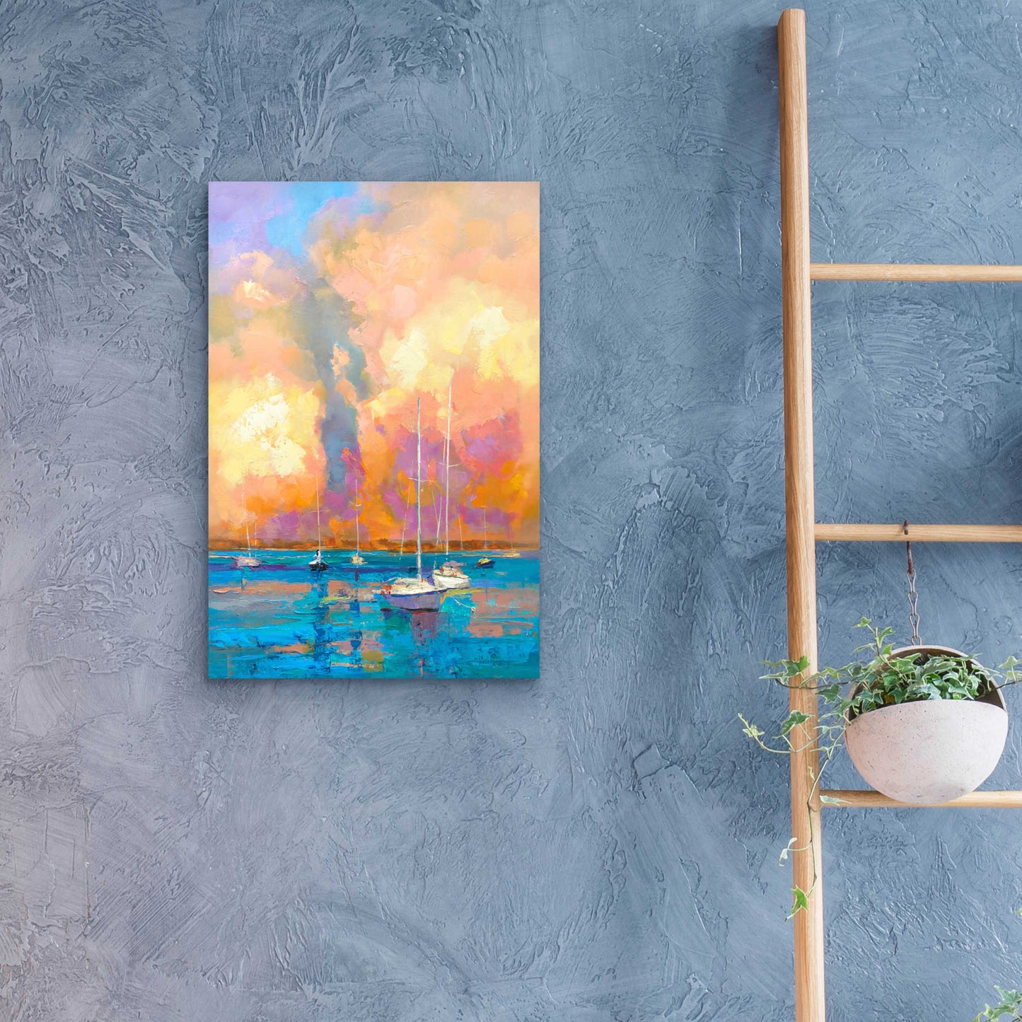 Epic Art 'Evening On The Bay' by Kasia Bruniany Acrylic Glass Wall Art,16x24