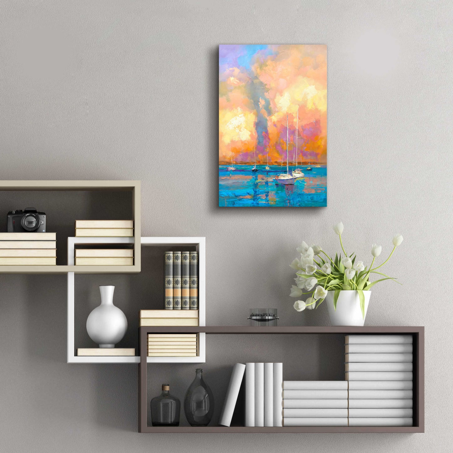 Epic Art 'Evening On The Bay' by Kasia Bruniany Acrylic Glass Wall Art,16x24