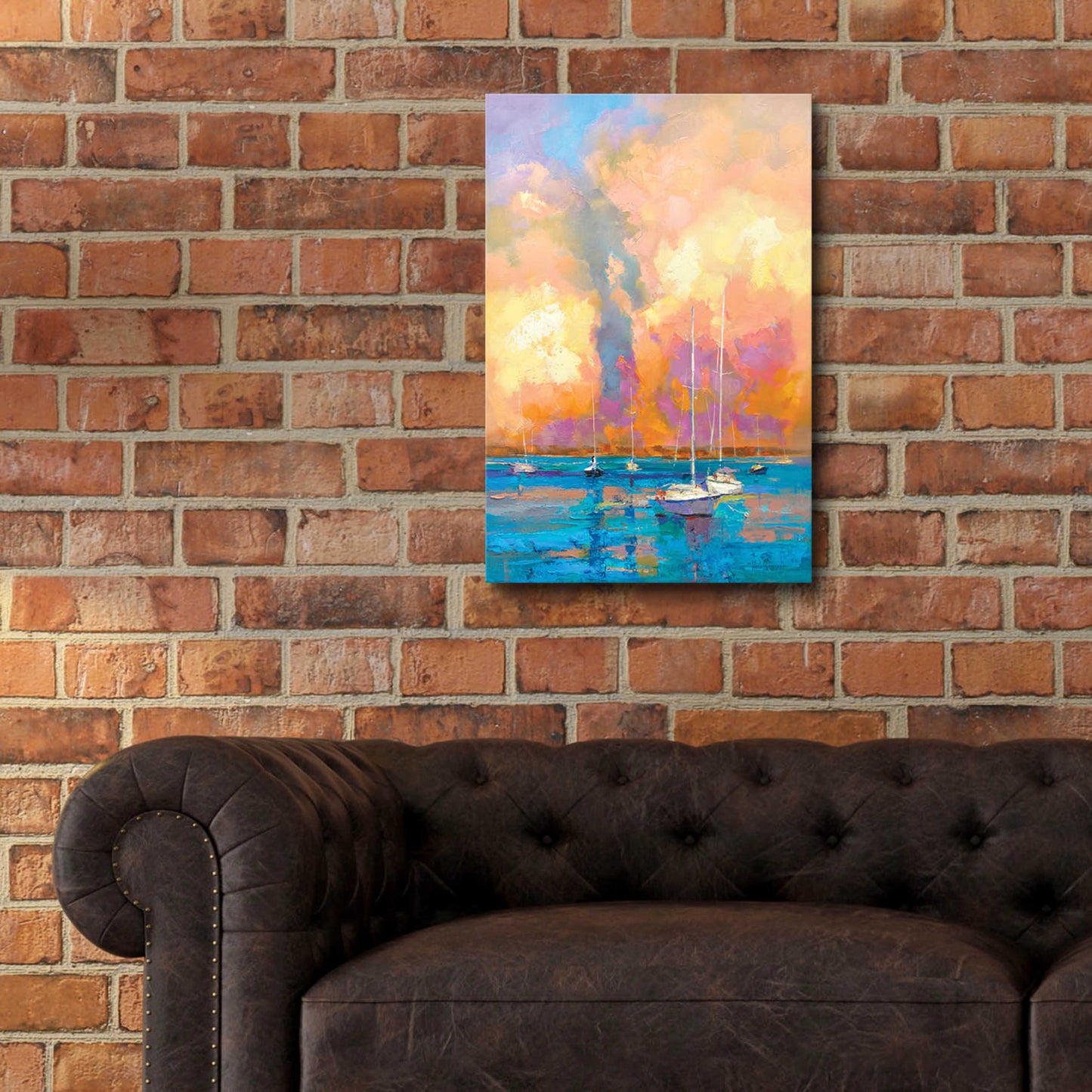 Epic Art 'Evening On The Bay' by Kasia Bruniany Acrylic Glass Wall Art,16x24