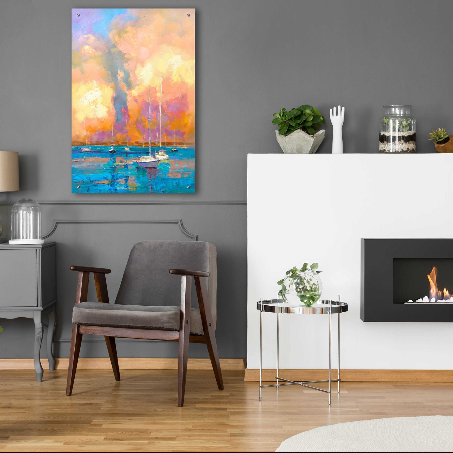 Epic Art 'Evening On The Bay' by Kasia Bruniany Acrylic Glass Wall Art,24x36