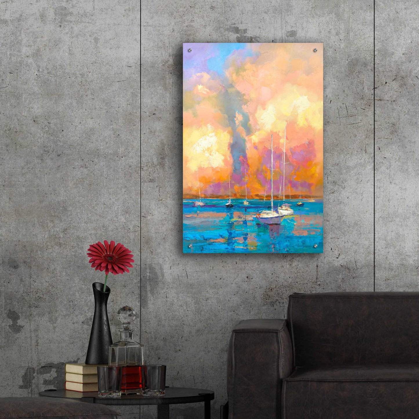 Epic Art 'Evening On The Bay' by Kasia Bruniany Acrylic Glass Wall Art,24x36