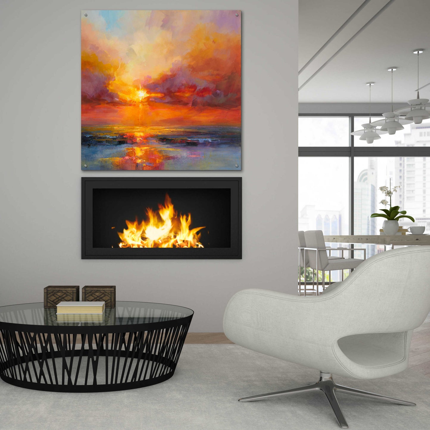 Epic Art 'Evening Sparkle' by Kasia Bruniany Acrylic Glass Wall Art,36x36