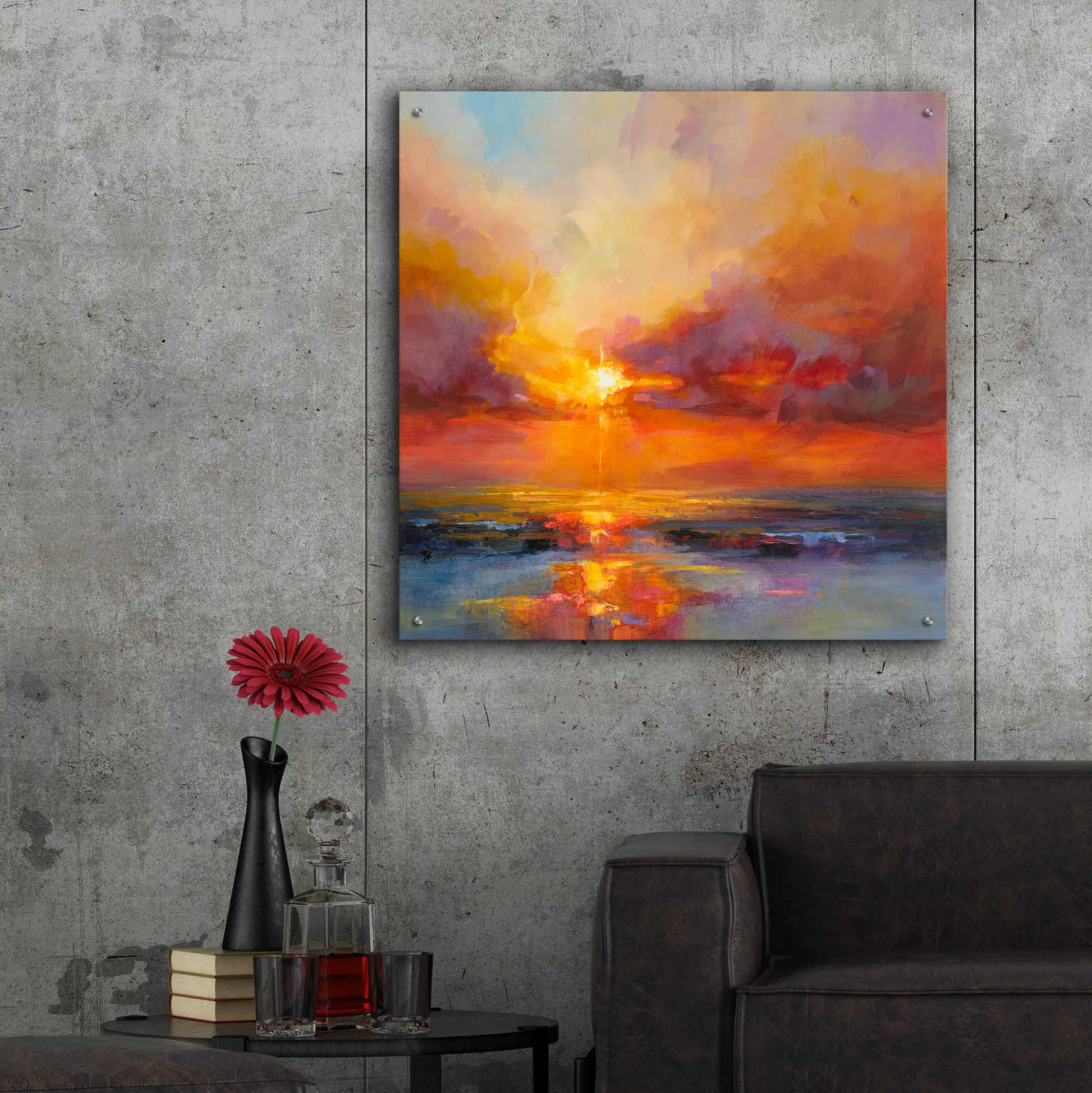 Epic Art 'Evening Sparkle' by Kasia Bruniany Acrylic Glass Wall Art,36x36