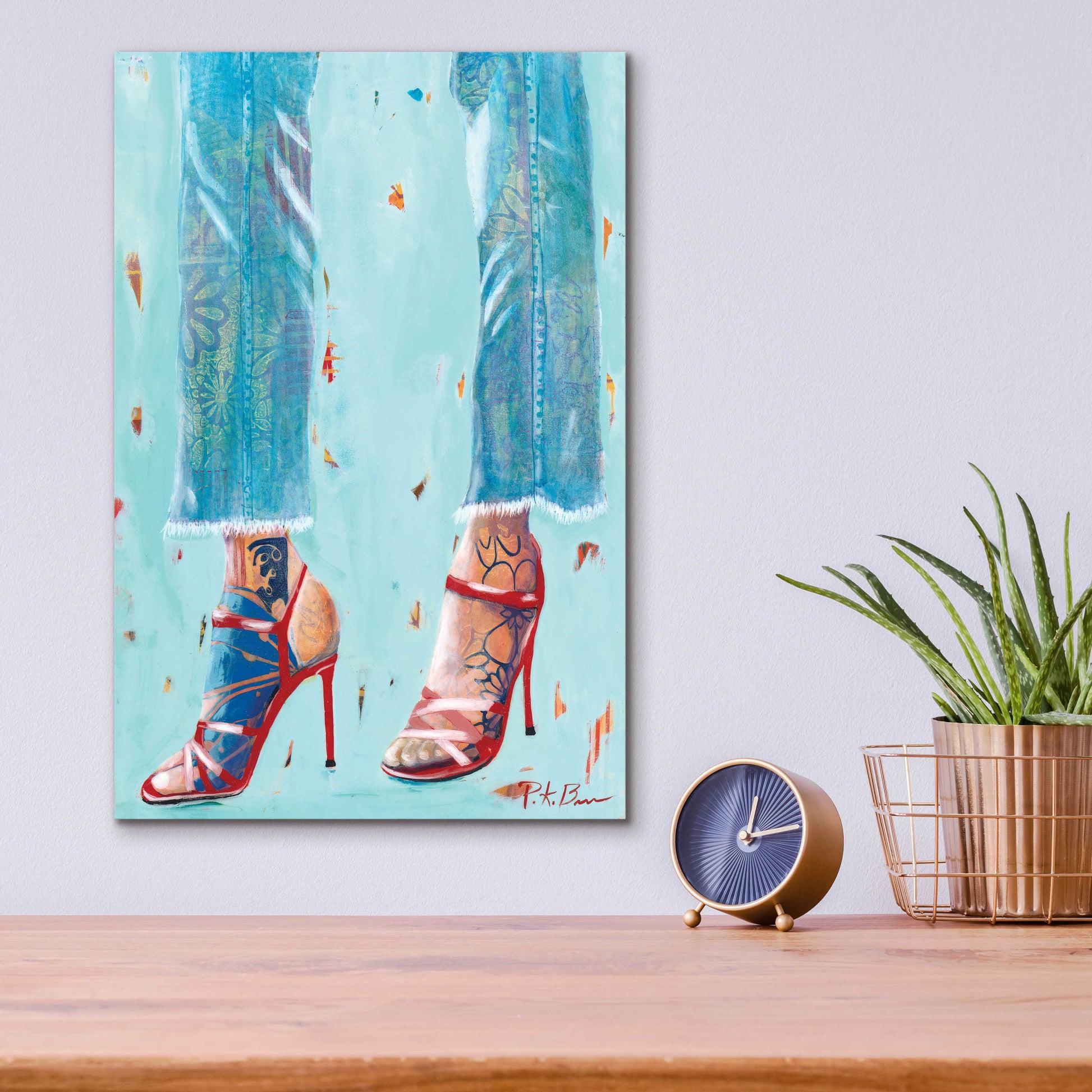 Epic Art 'Red Heels' by Pamela K. Beer Acrylic Glass Wall Art,12x16