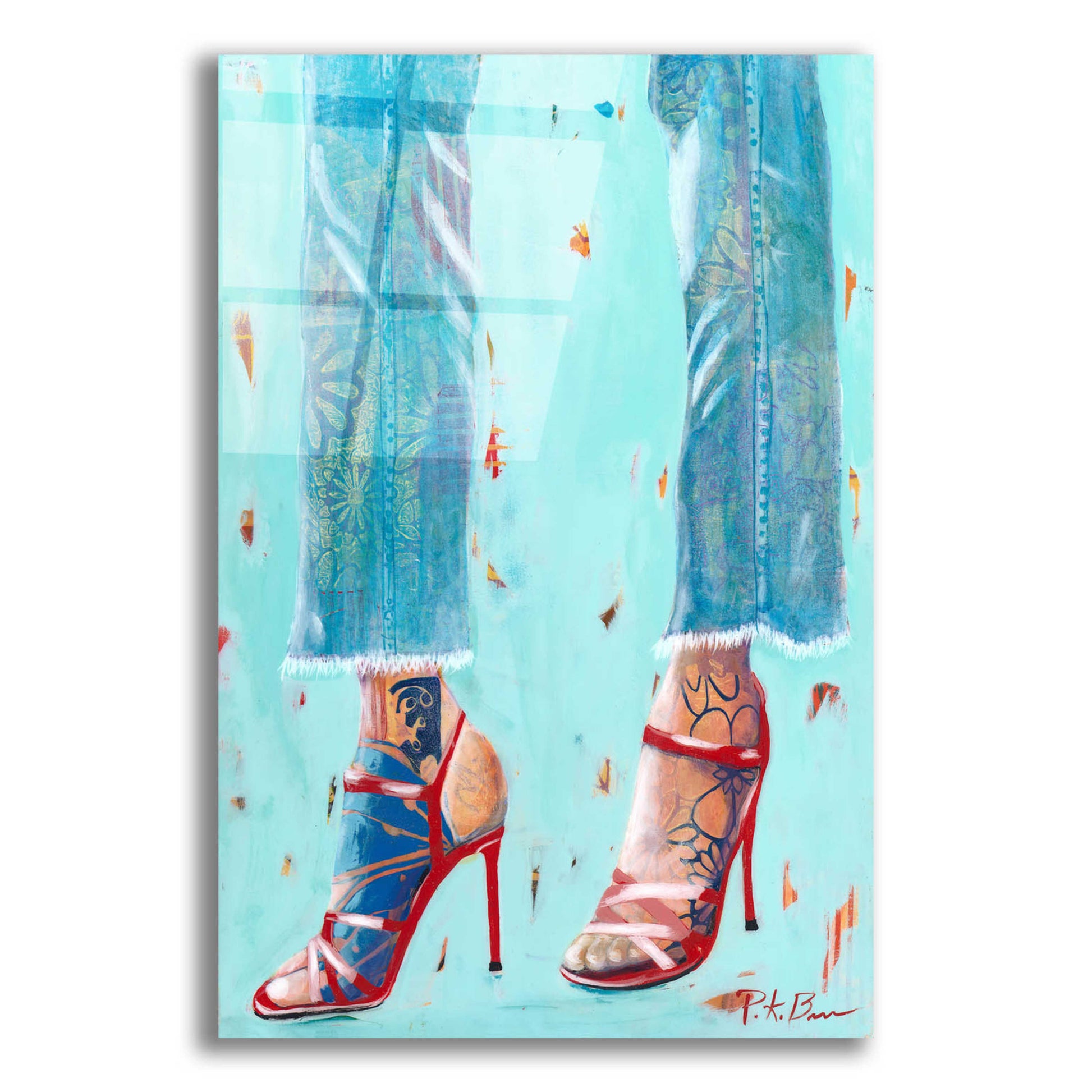 Epic Art 'Red Heels' by Pamela K. Beer Acrylic Glass Wall Art,12x16