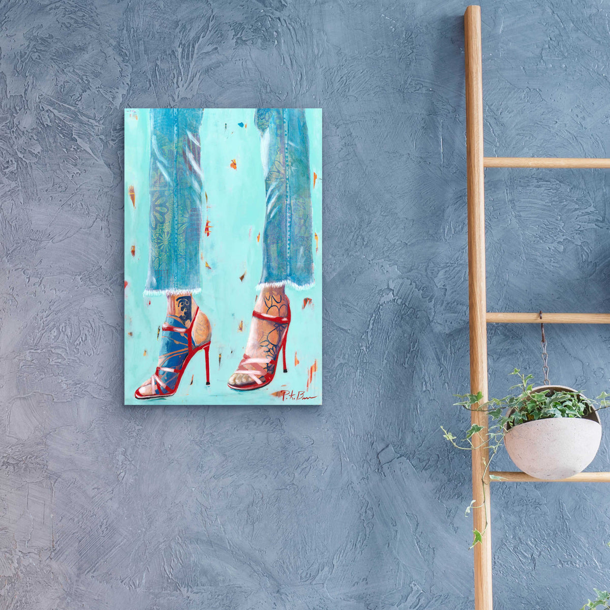 Epic Art 'Red Heels' by Pamela K. Beer Acrylic Glass Wall Art,16x24