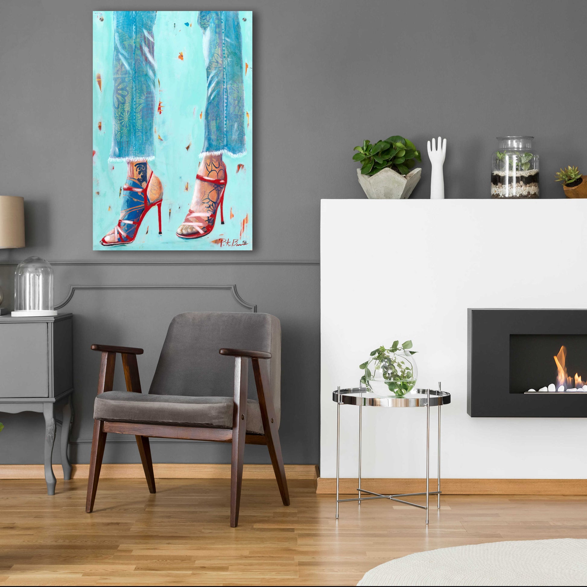 Epic Art 'Red Heels' by Pamela K. Beer Acrylic Glass Wall Art,24x36