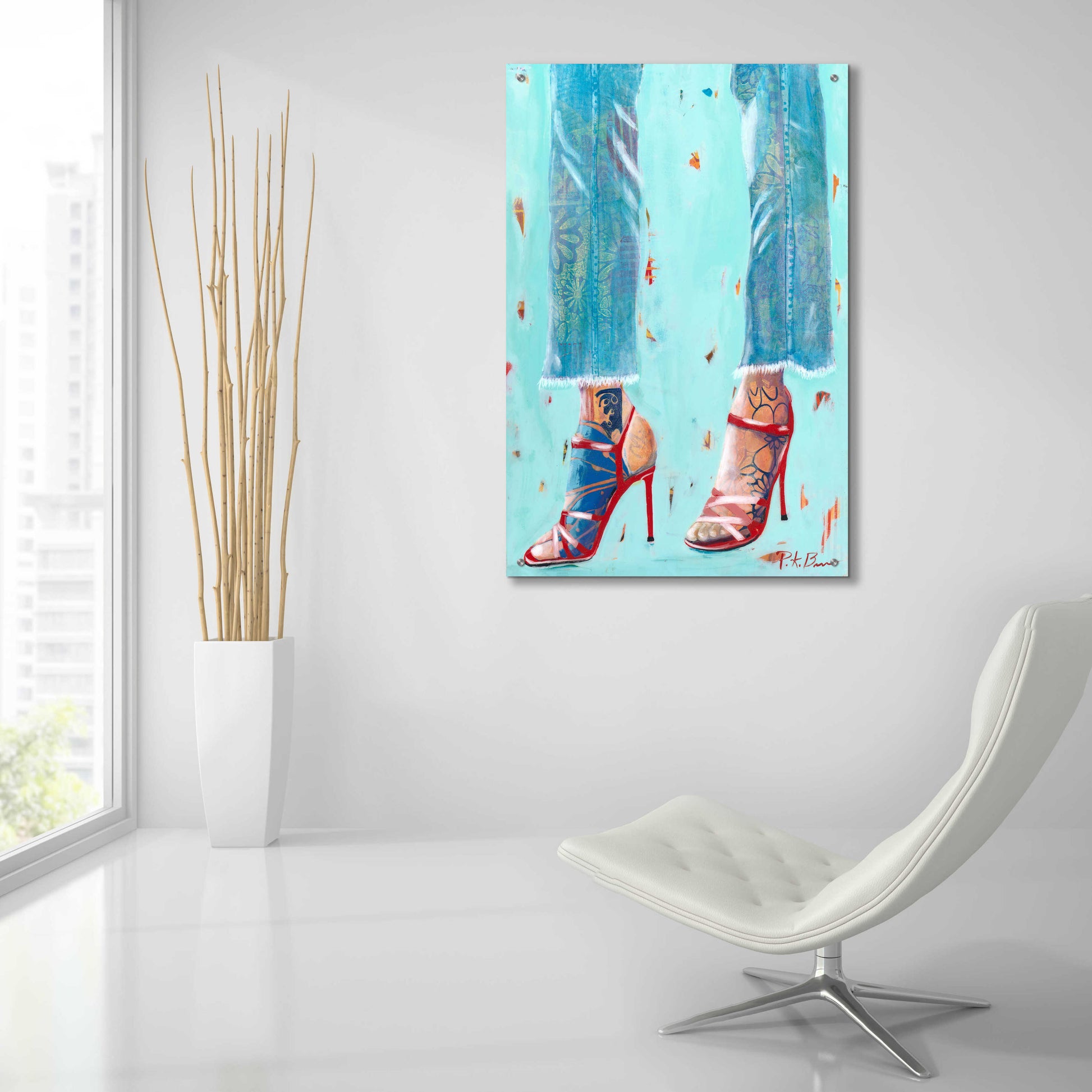 Epic Art 'Red Heels' by Pamela K. Beer Acrylic Glass Wall Art,24x36